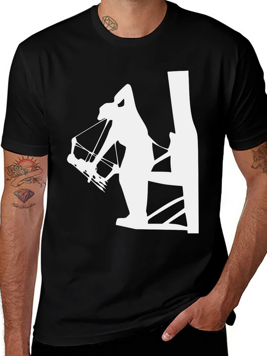 Archer Silhouette Graphic Tee - Black Cotton T-Shirt