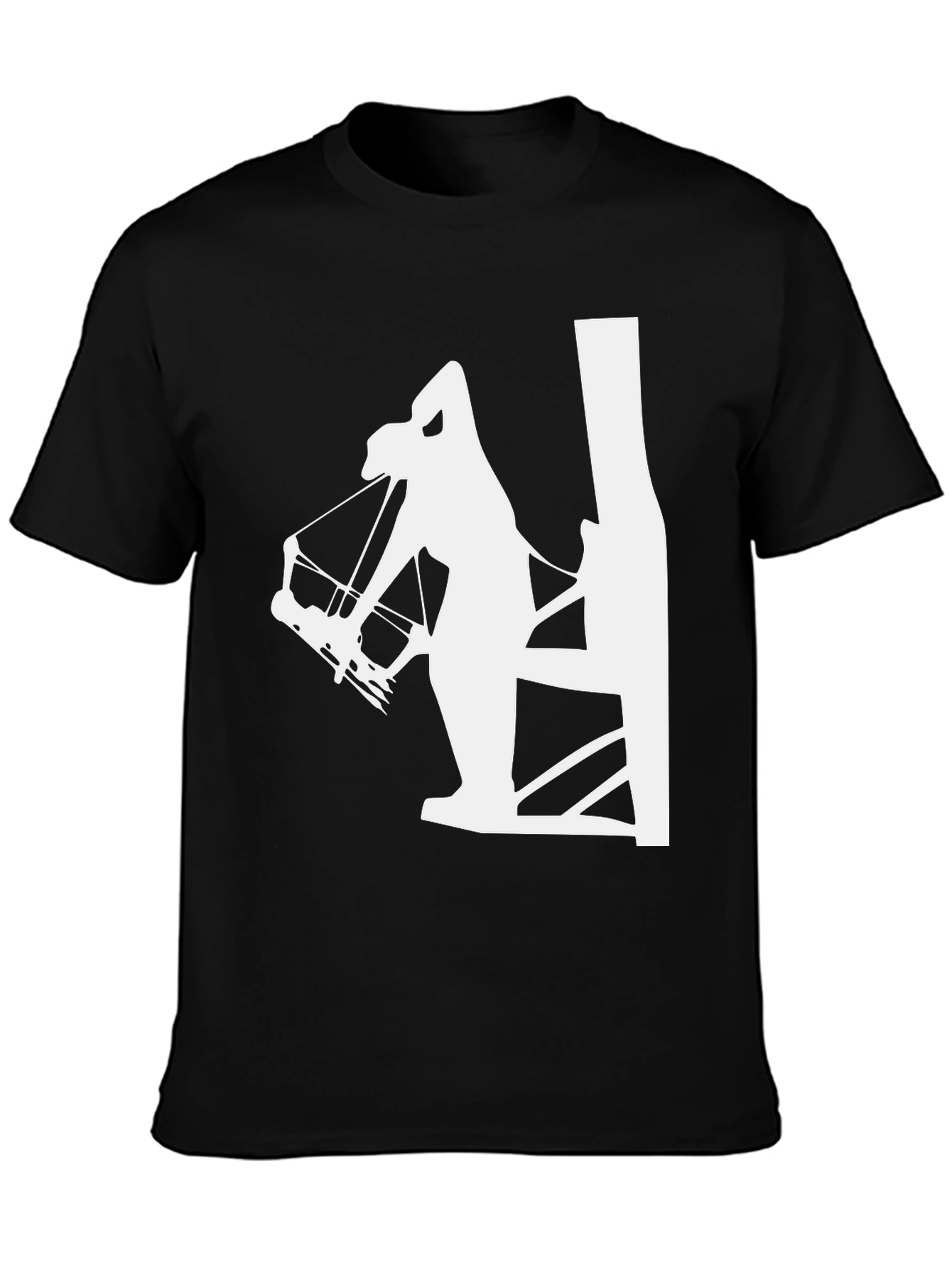 Archer Silhouette Graphic Tee - Black Cotton T-Shirt