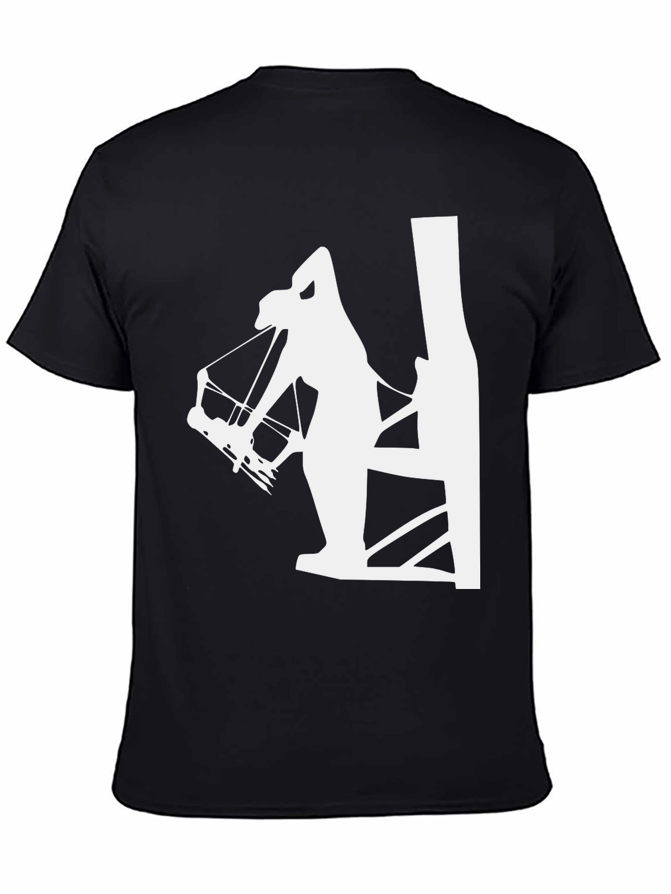 Archer Silhouette Graphic Tee - Black Cotton T-Shirt