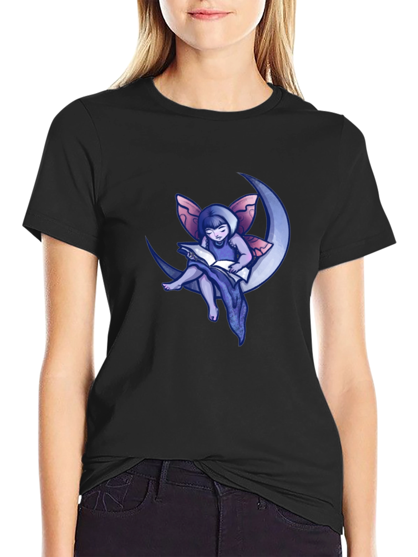 Fairy Moon Reader Graphic T-Shirt