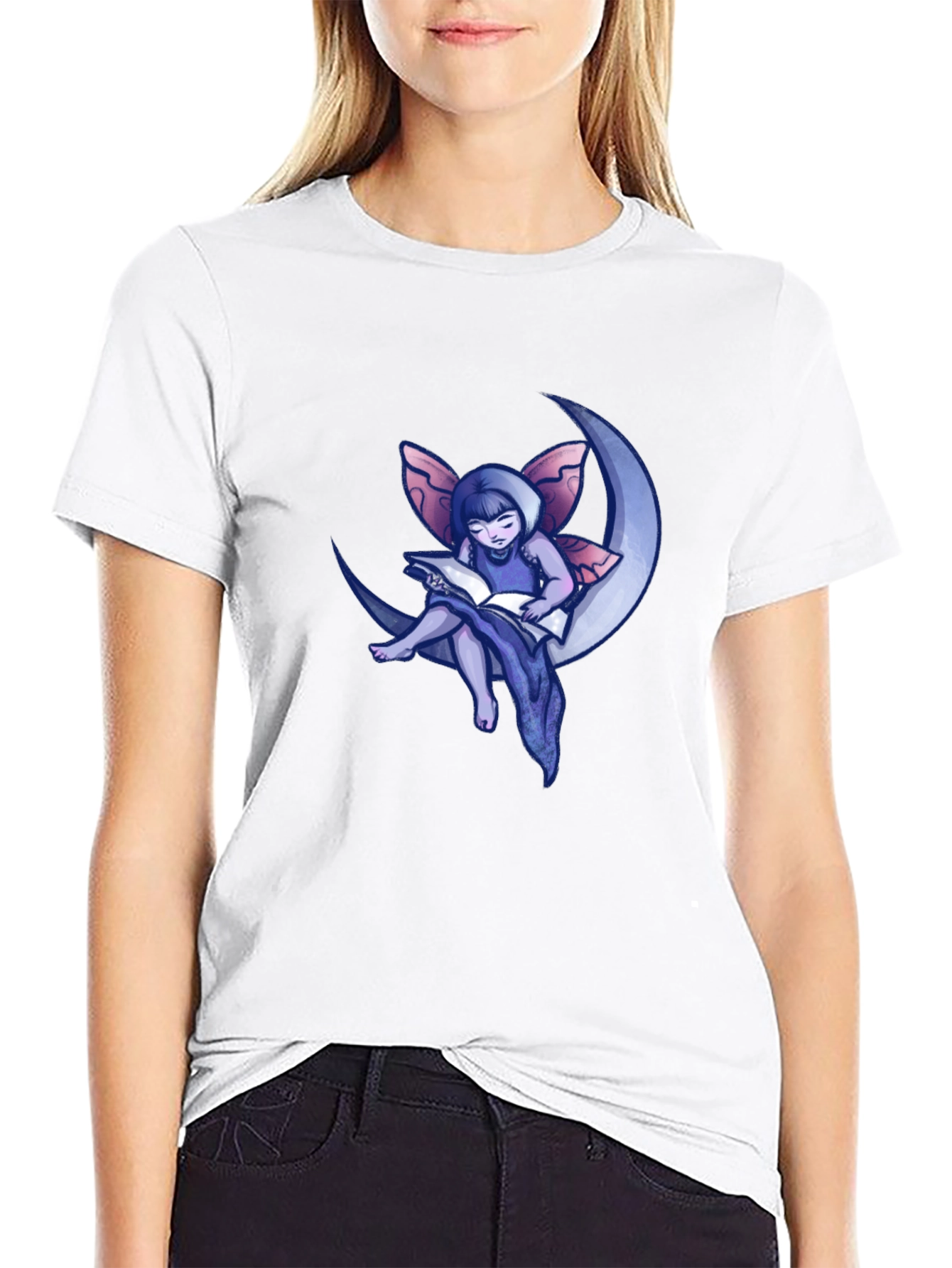 Fairy Moon Reader Graphic T-Shirt