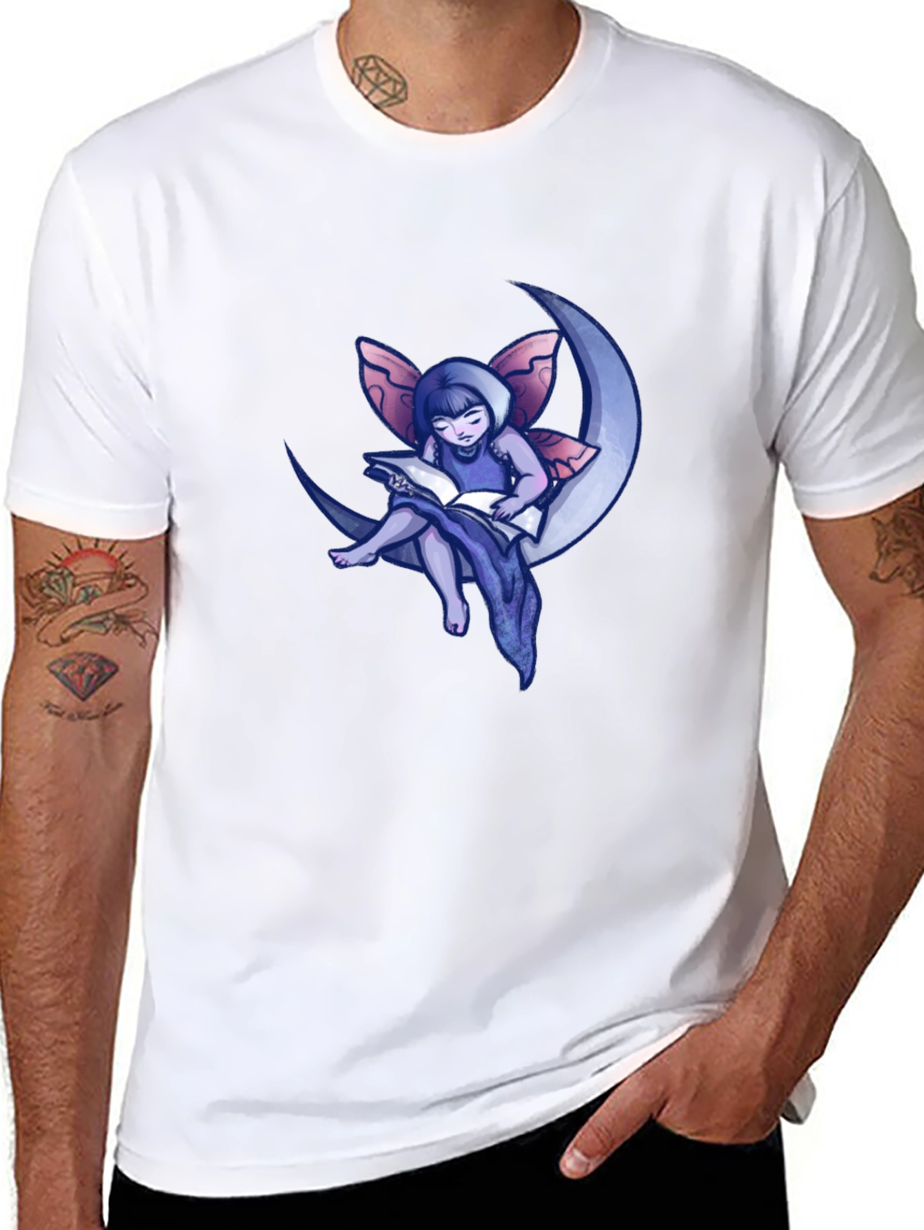 Fairy Moon Reader Graphic T-Shirt