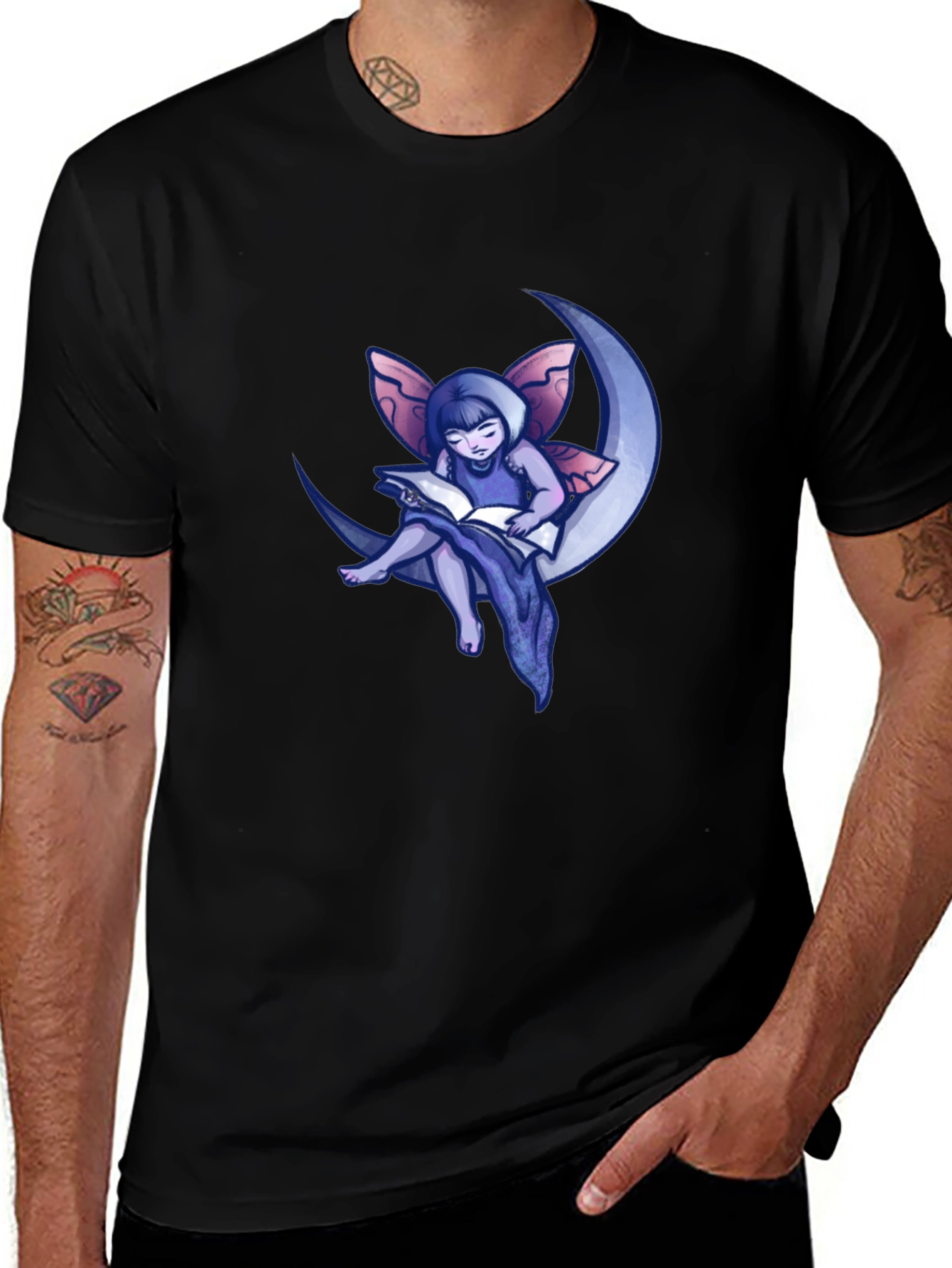 Fairy Moon Reader Graphic T-Shirt