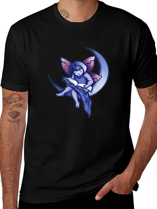 Fairy Moon Reader Graphic T-Shirt