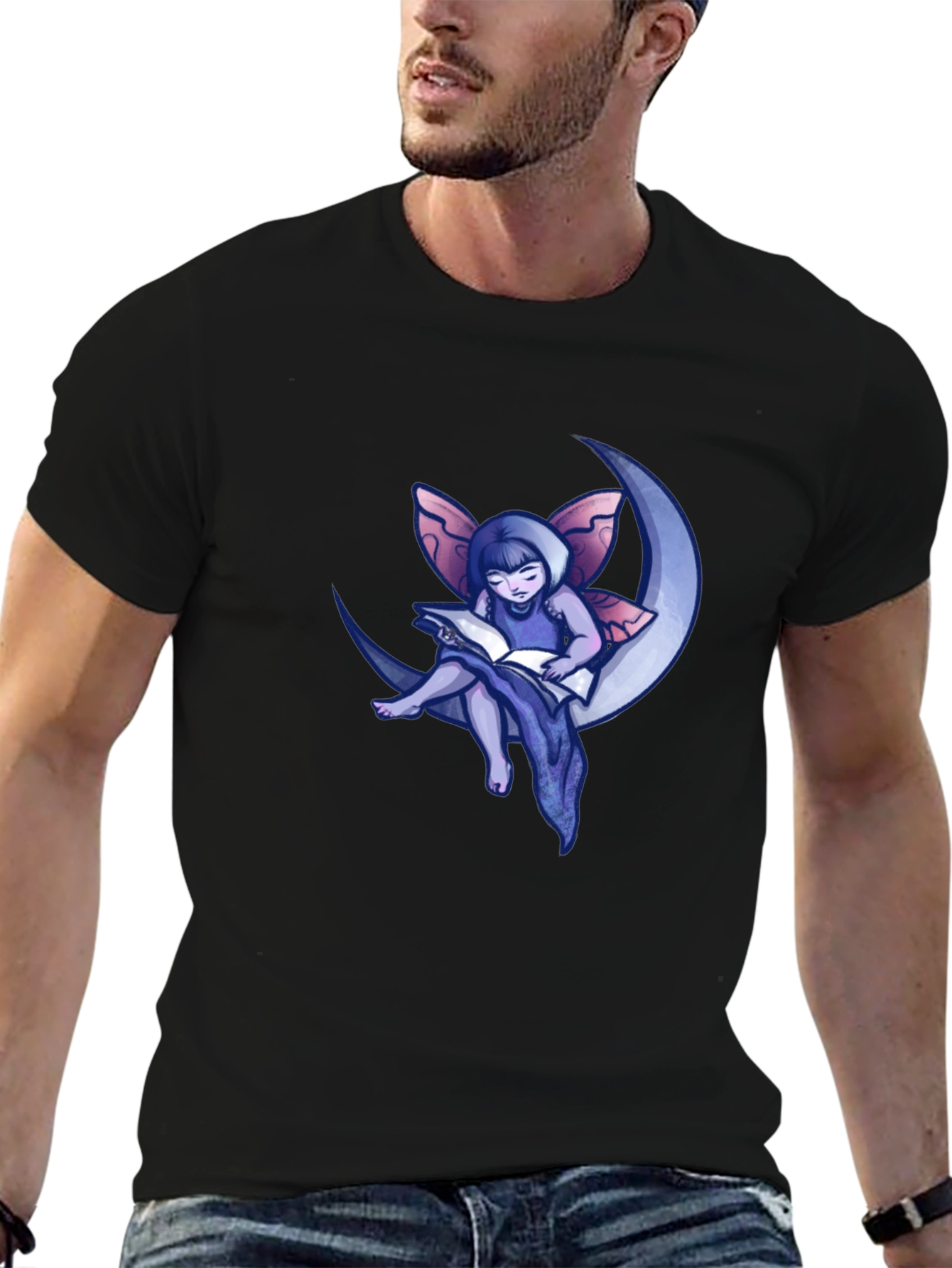 Fairy Moon Reader Graphic T-Shirt