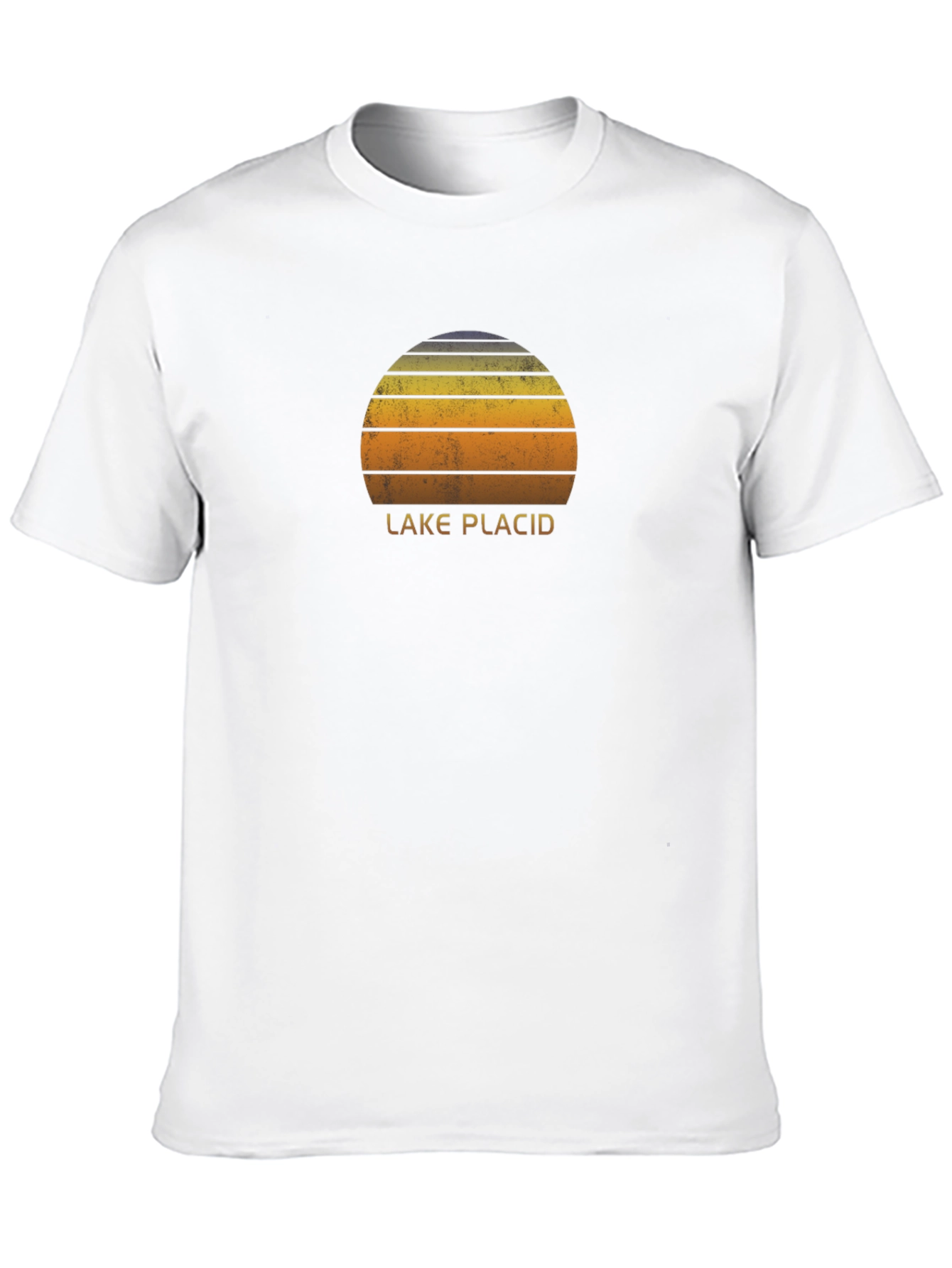 Lake Placid Retro Sunset Graphic Tee - Black