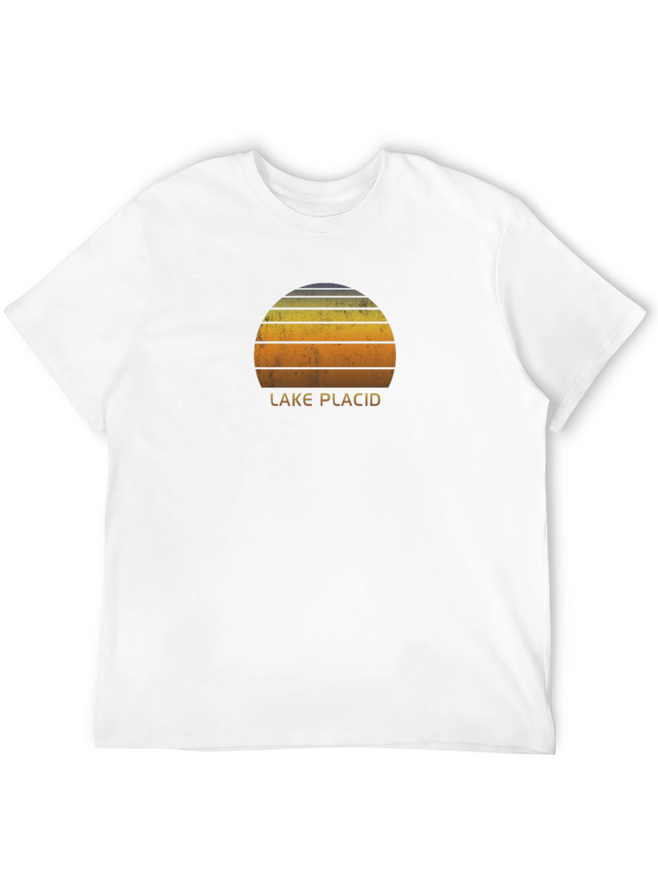 Lake Placid Retro Sunset Graphic Tee - Black