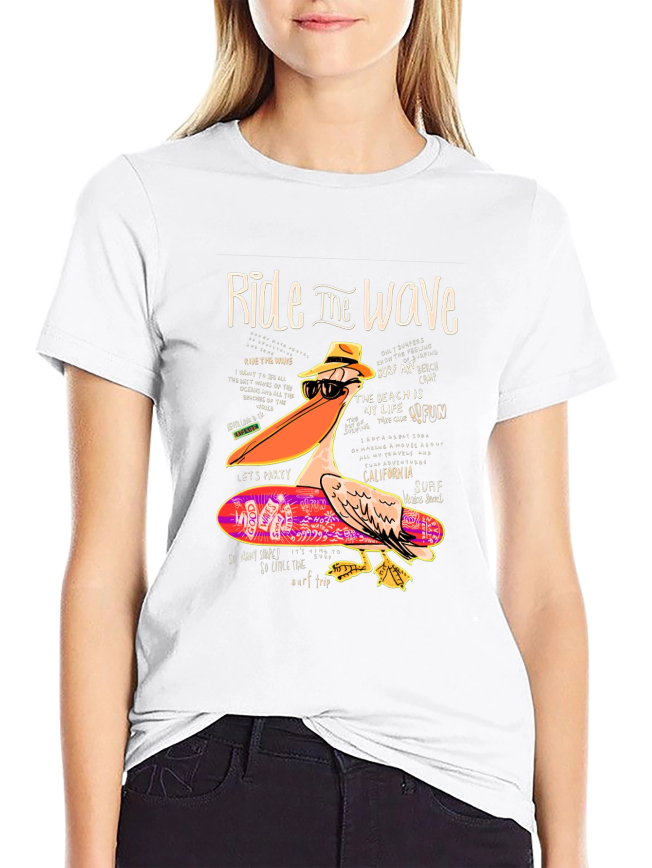 Ride the Wave Pelican T-Shirt
