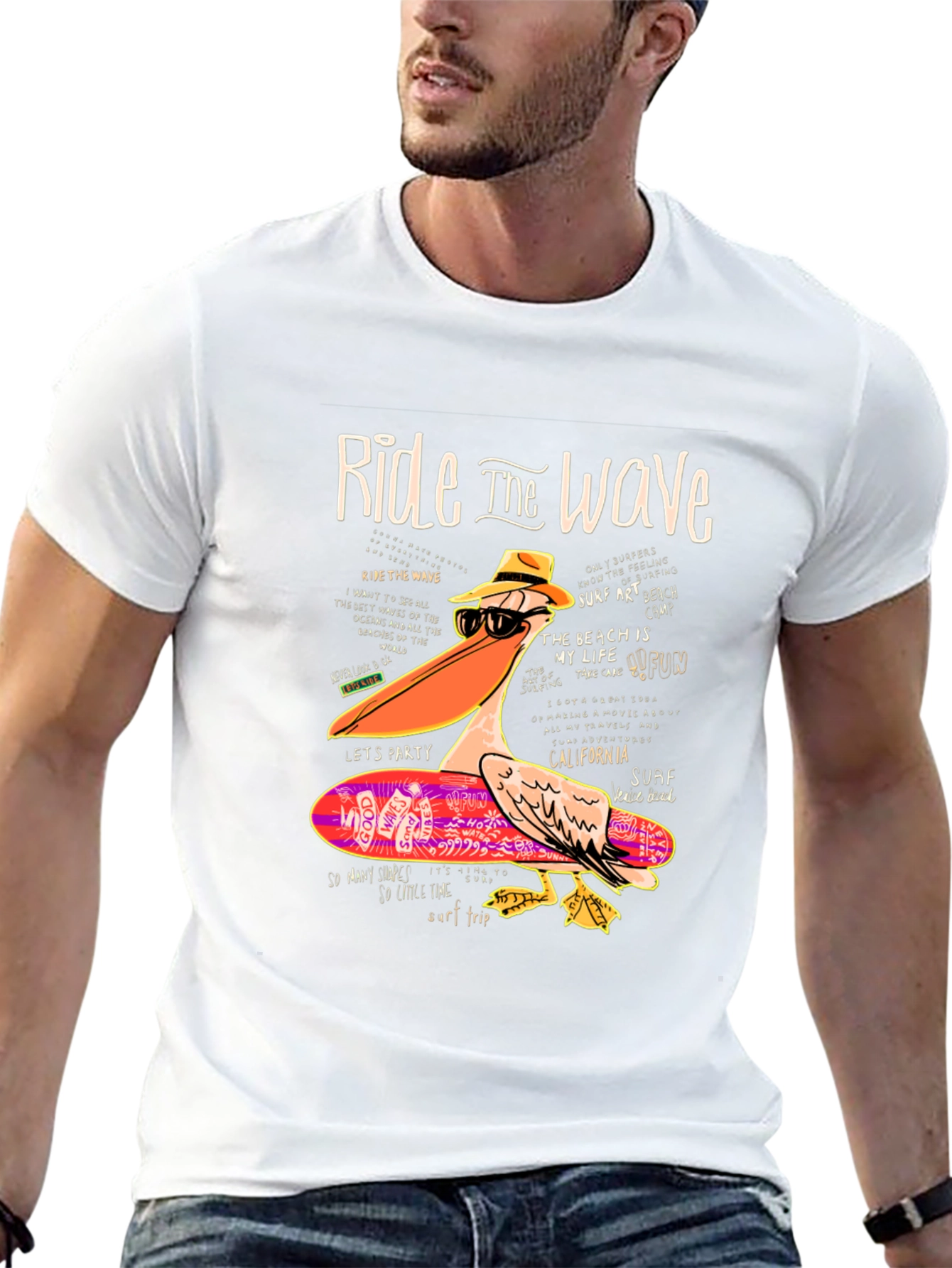 Ride the Wave Pelican T-Shirt