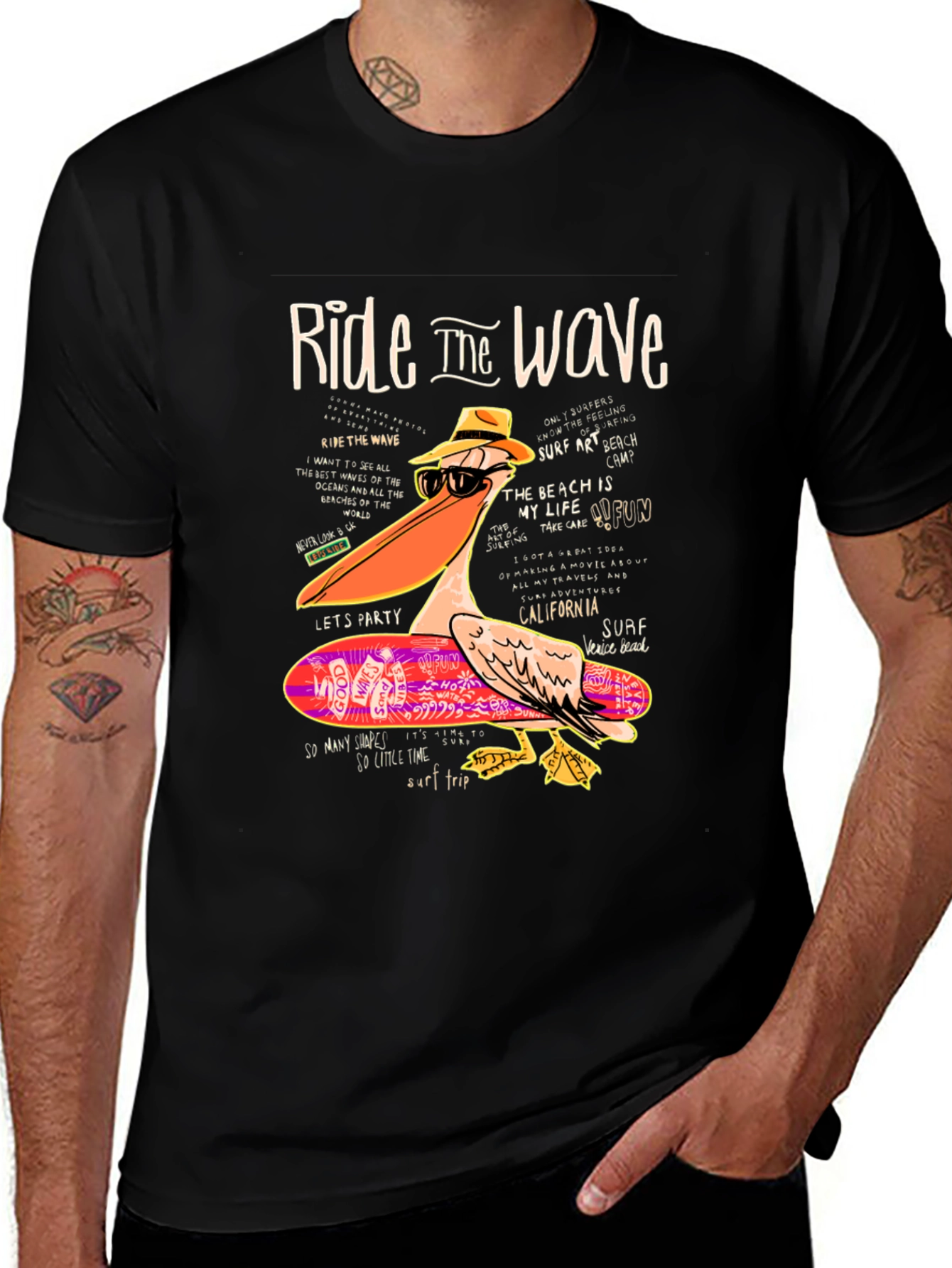Ride the Wave Pelican T-Shirt