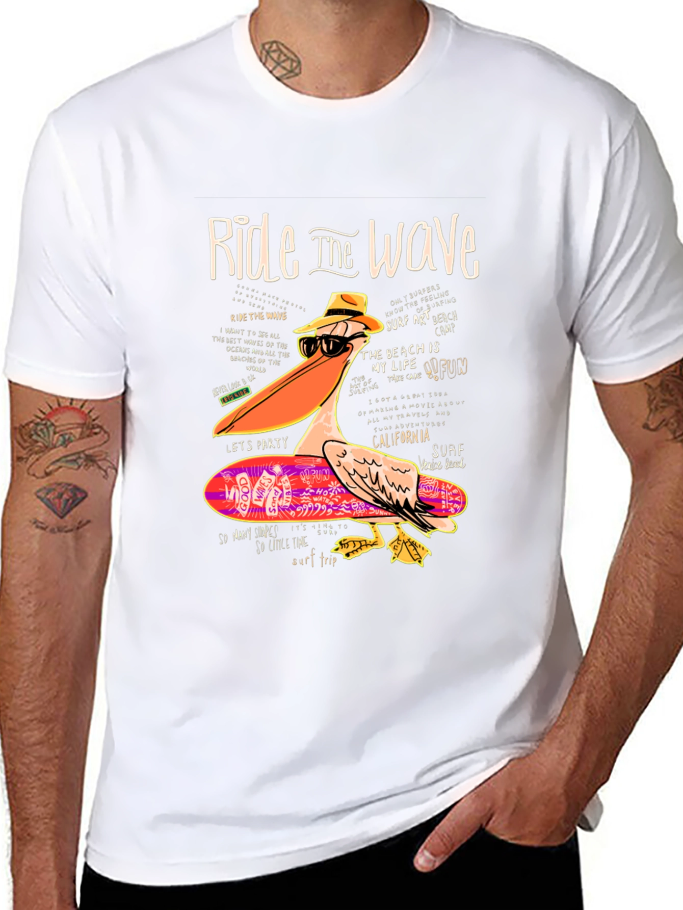 Ride the Wave Pelican T-Shirt