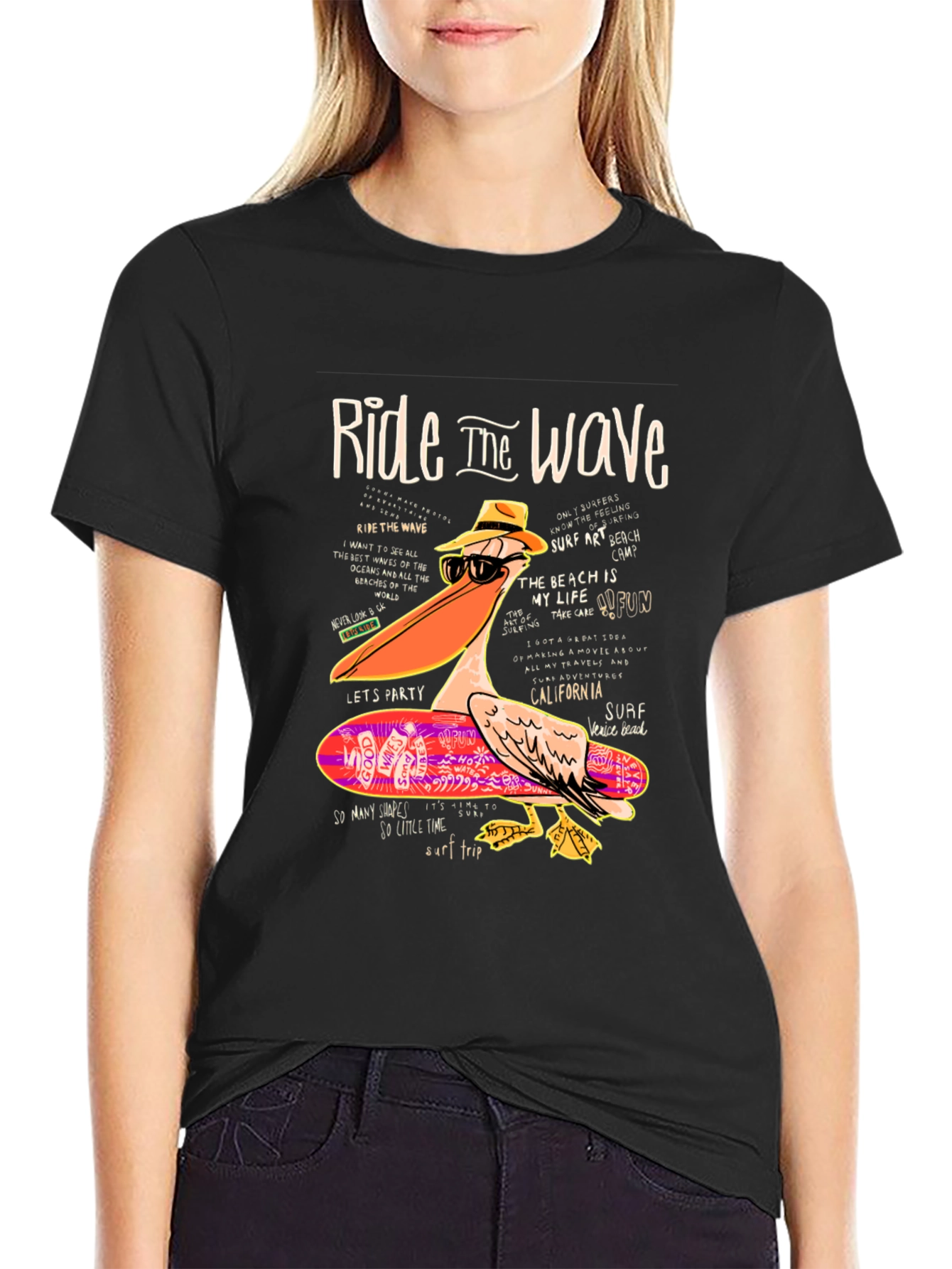 Ride the Wave Pelican T-Shirt