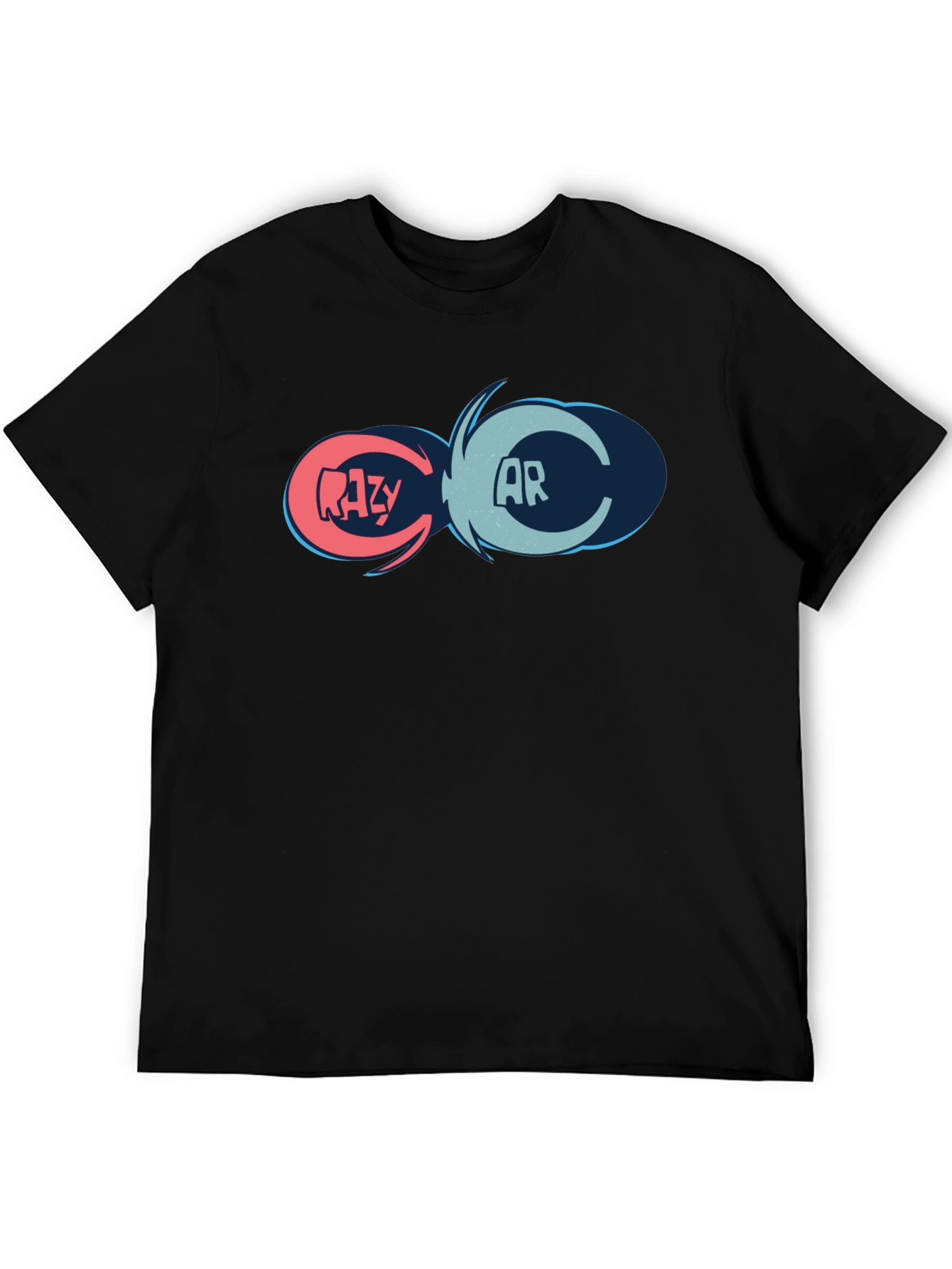 Crazy Car Graphic Tee - Black Cotton Blend Shirt