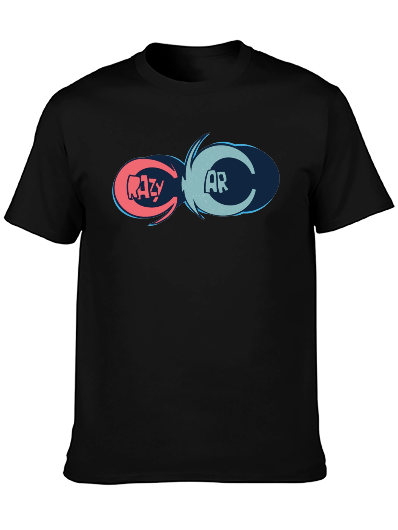 Crazy Car Graphic Tee - Black Cotton Blend Shirt