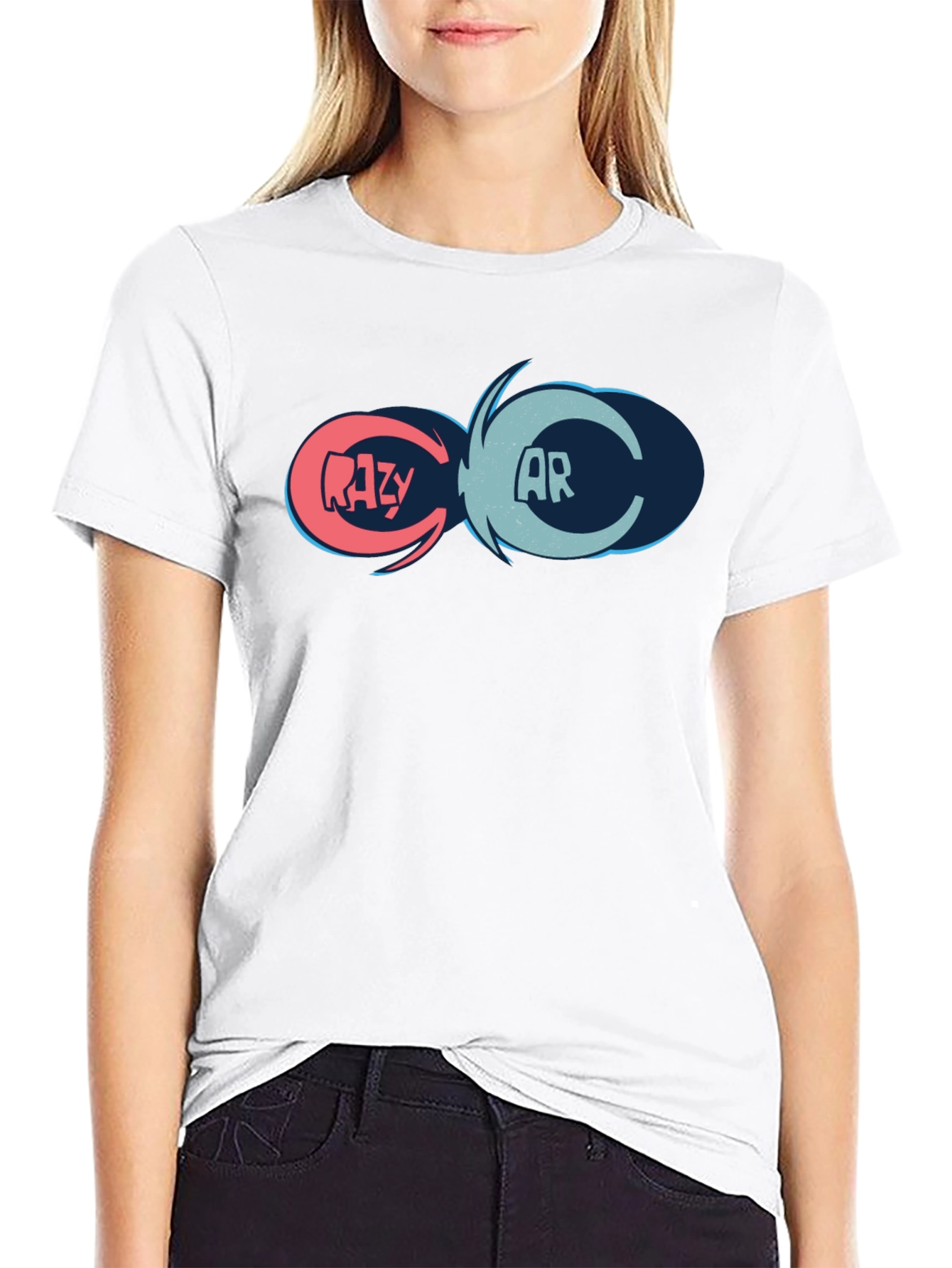 Crazy Car Graphic Tee - Black Cotton Blend Shirt