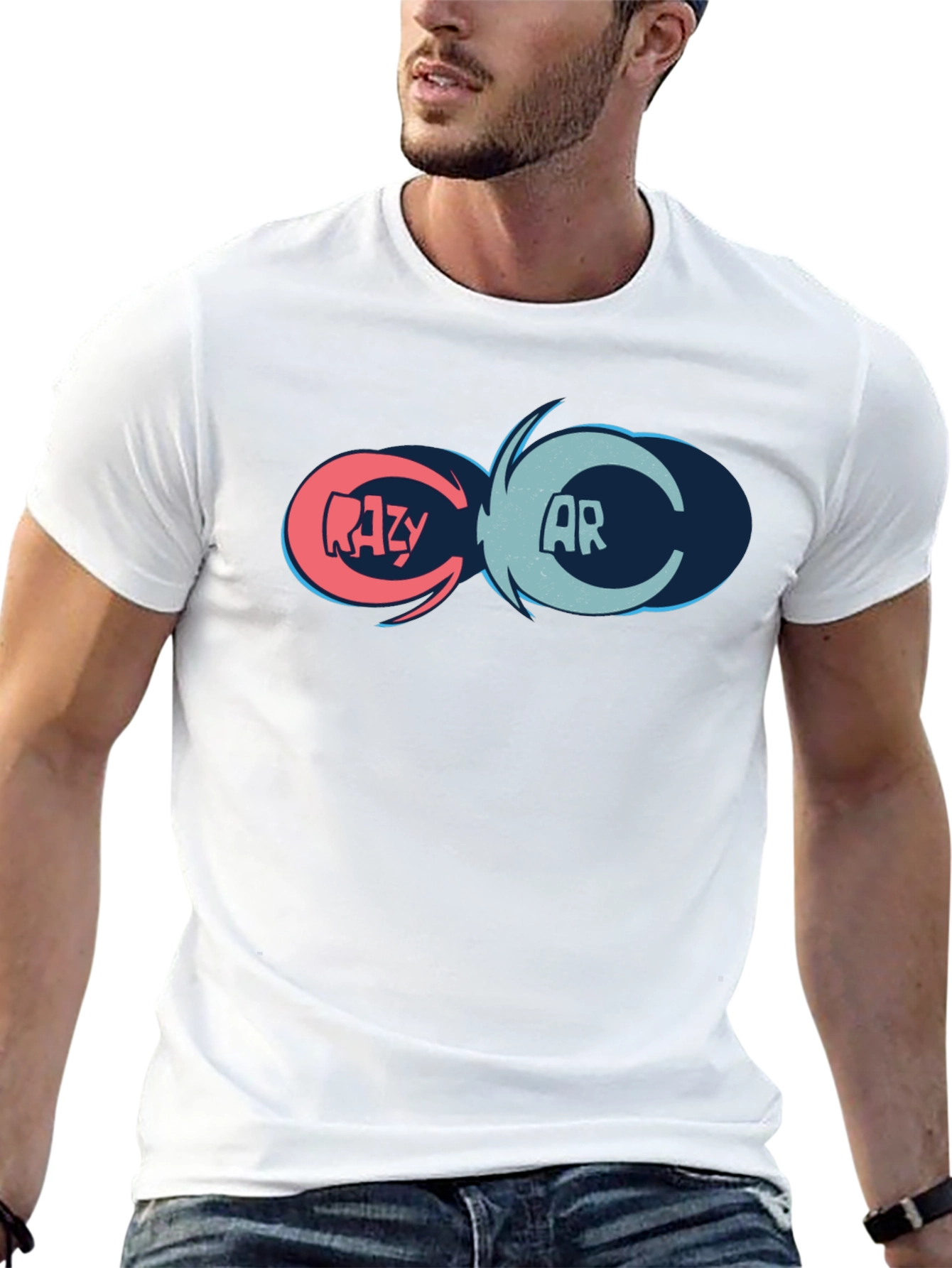 Crazy Car Graphic Tee - Black Cotton Blend Shirt
