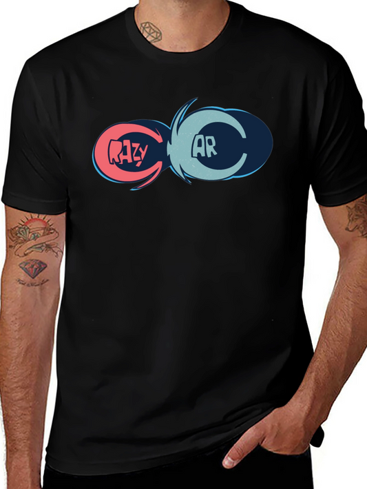 Crazy Car Graphic Tee - Black Cotton Blend Shirt
