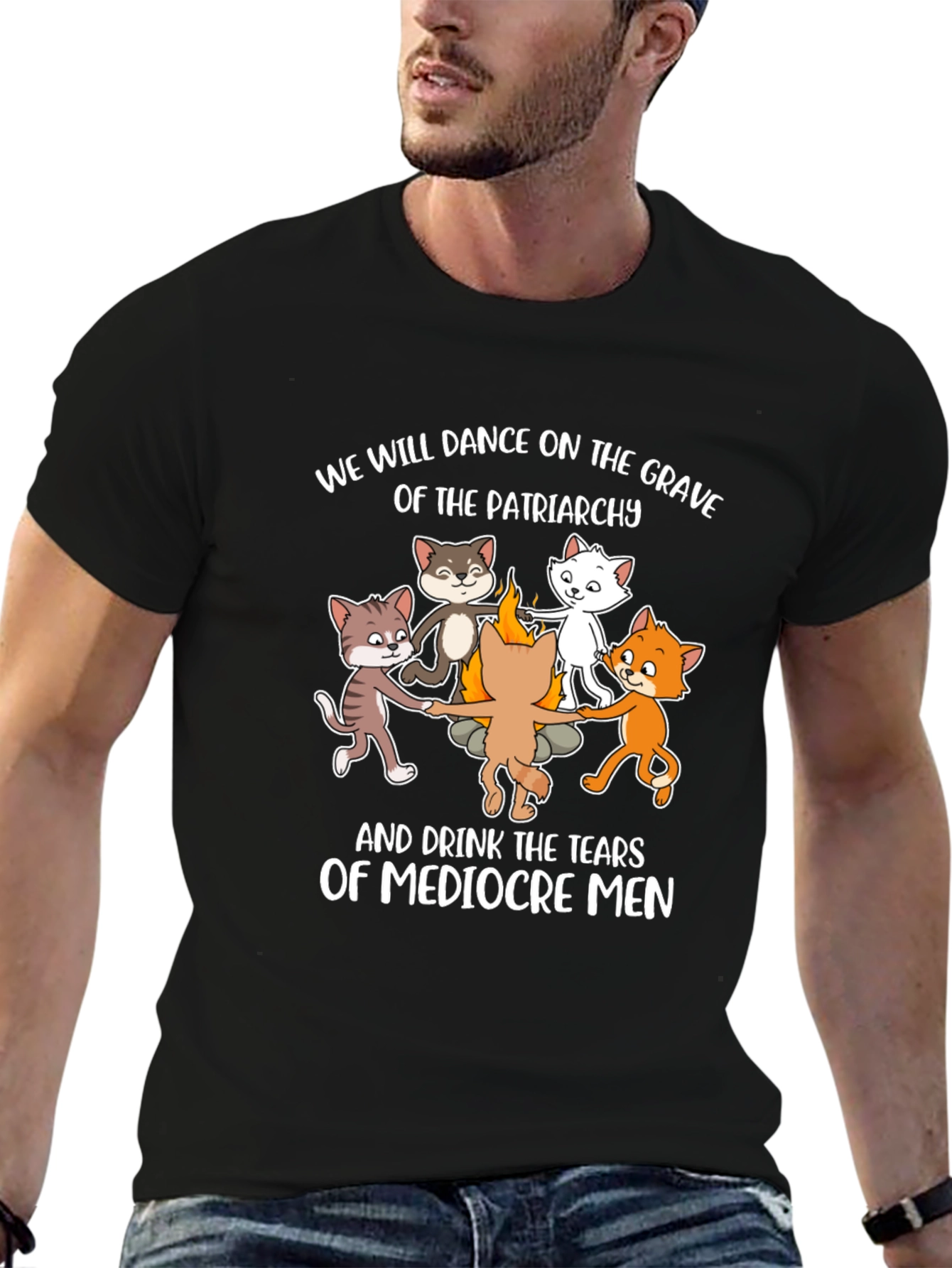 Feminist Cats Dancing Graphic Tee