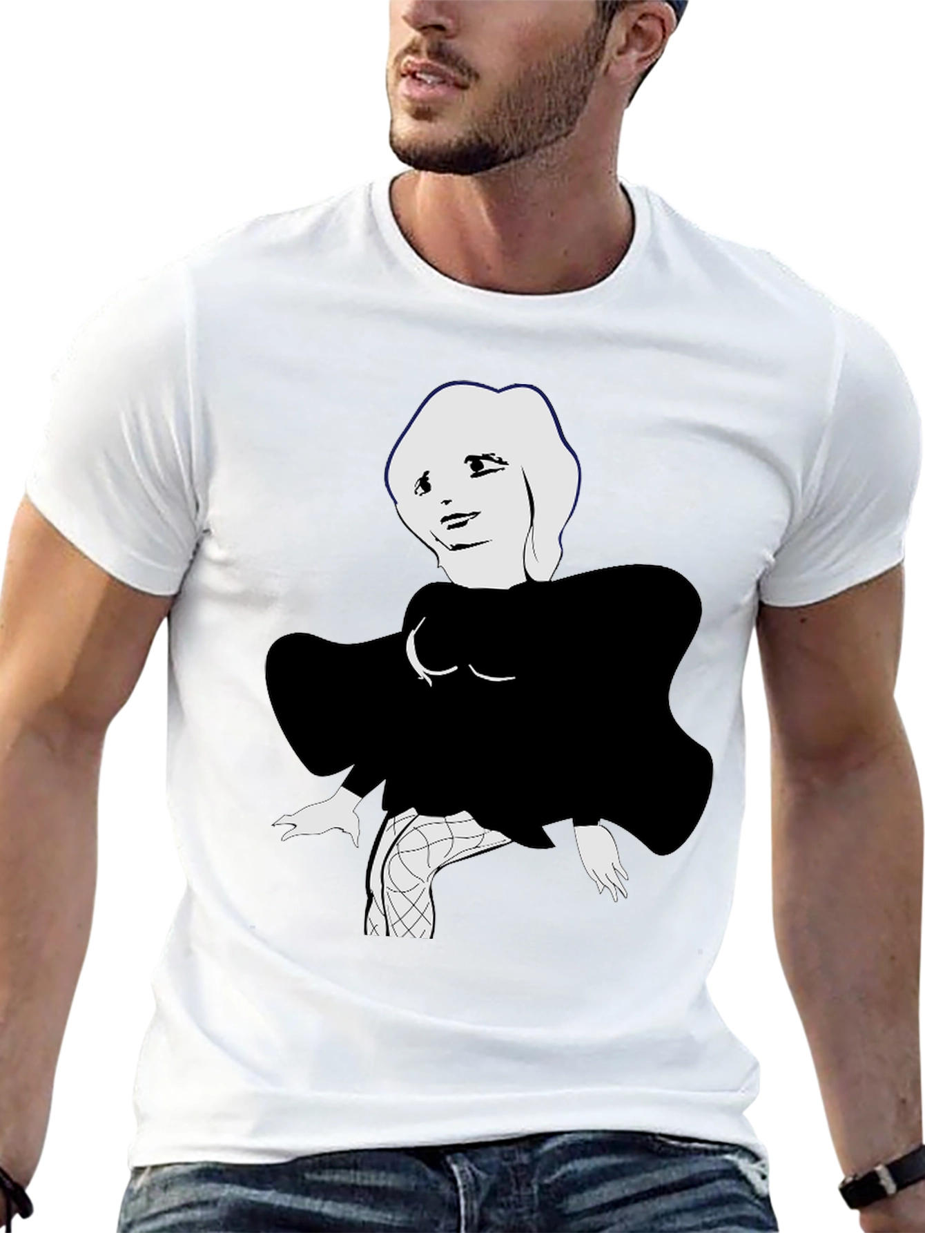 Abstract Marilyn Monroe Graphic Tee - Black