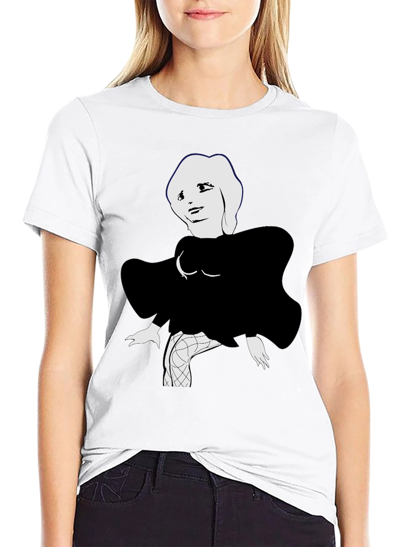 Abstract Marilyn Monroe Graphic Tee - Black
