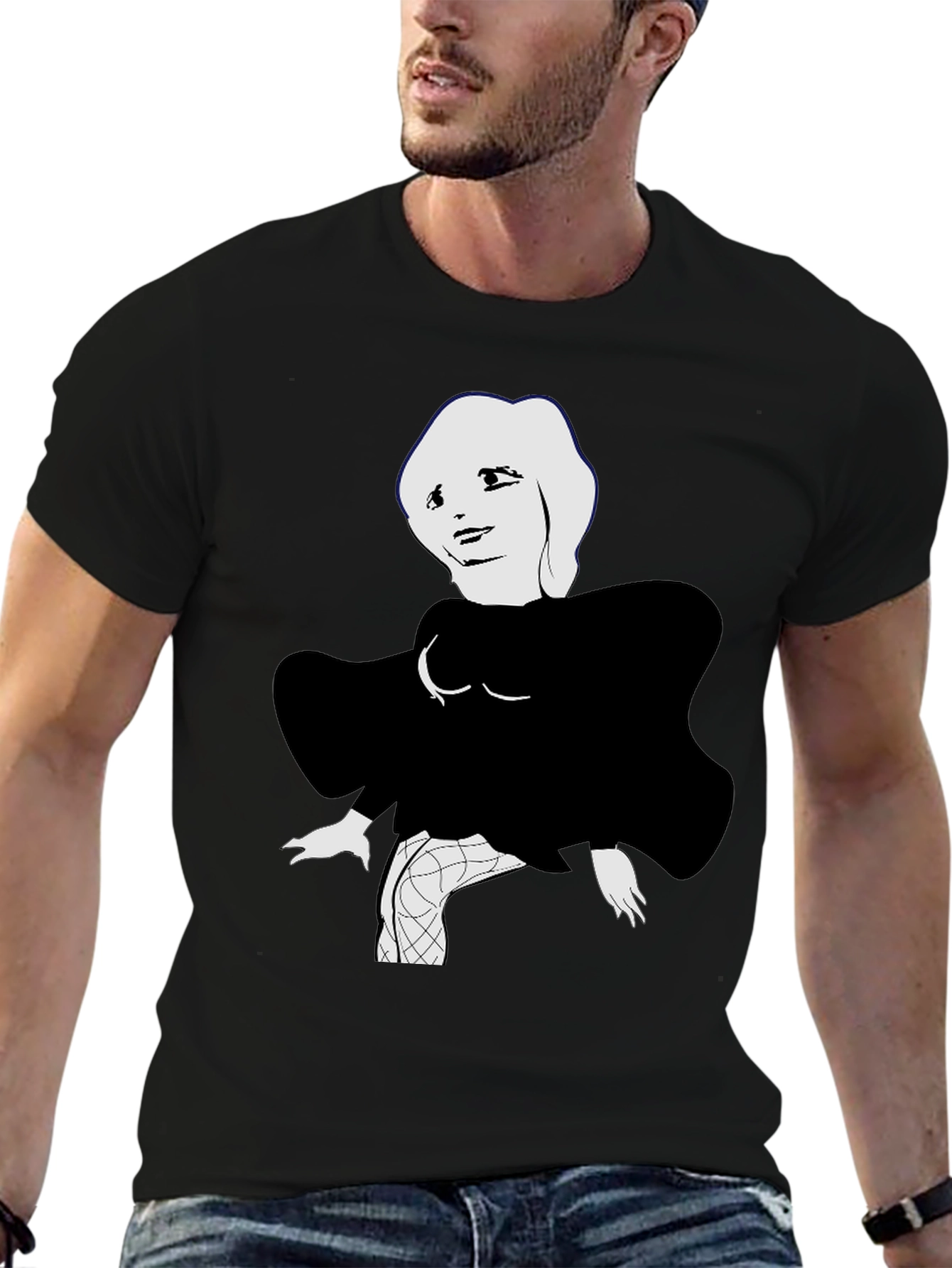 Abstract Marilyn Monroe Graphic Tee - Black