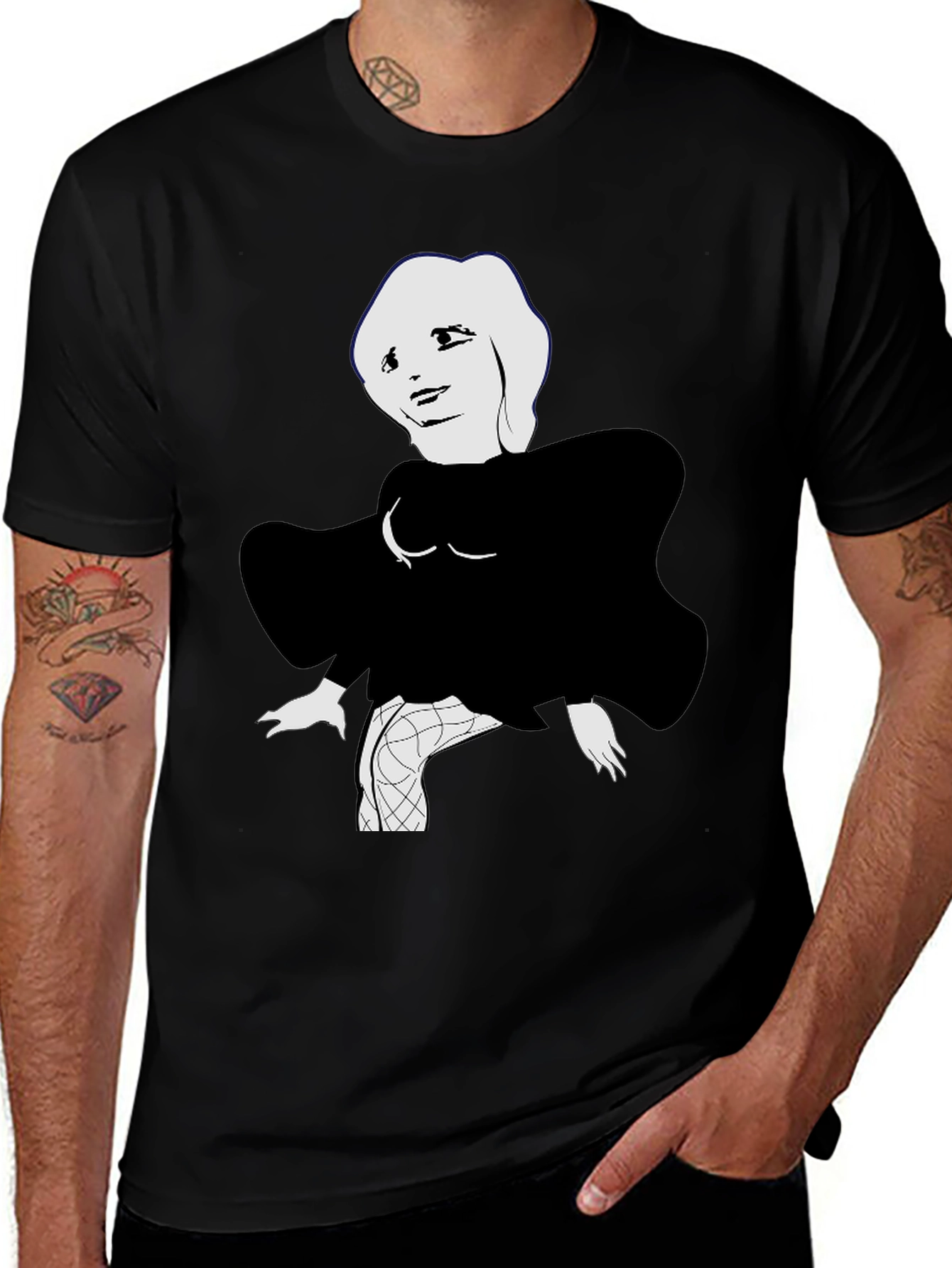 Abstract Marilyn Monroe Graphic Tee - Black