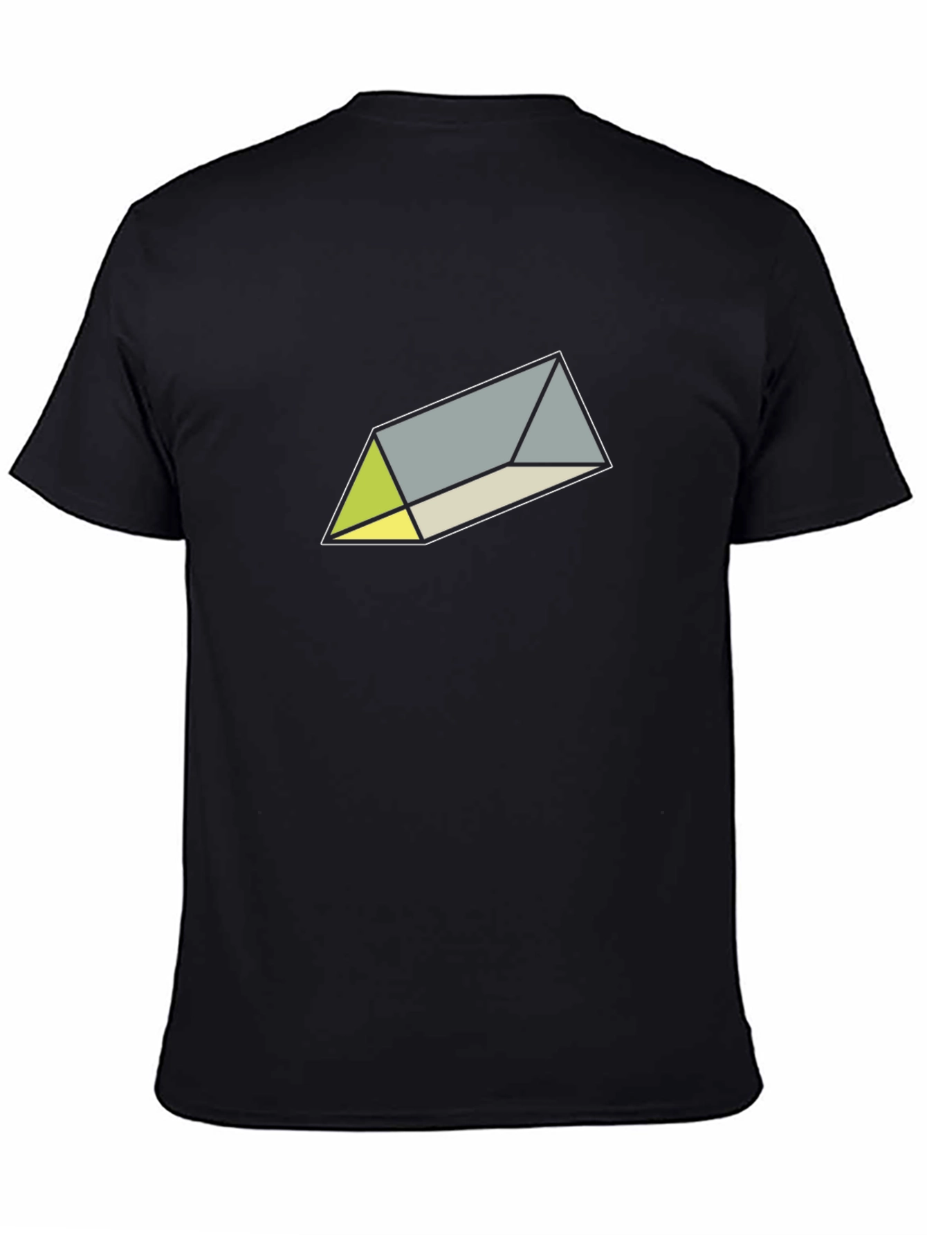 Geometric Prism Graphic Tee - Sleek Black T-Shirt