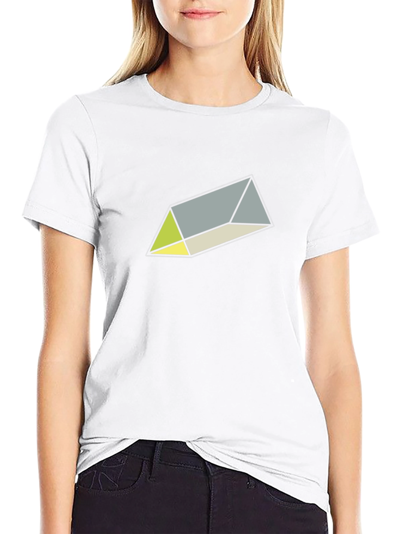 Geometric Prism Graphic Tee - Sleek Black T-Shirt