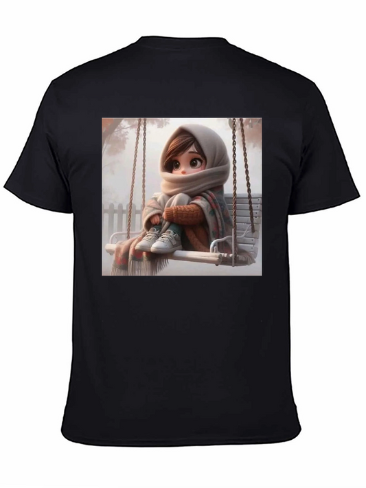 Girl on Swing Black Tee