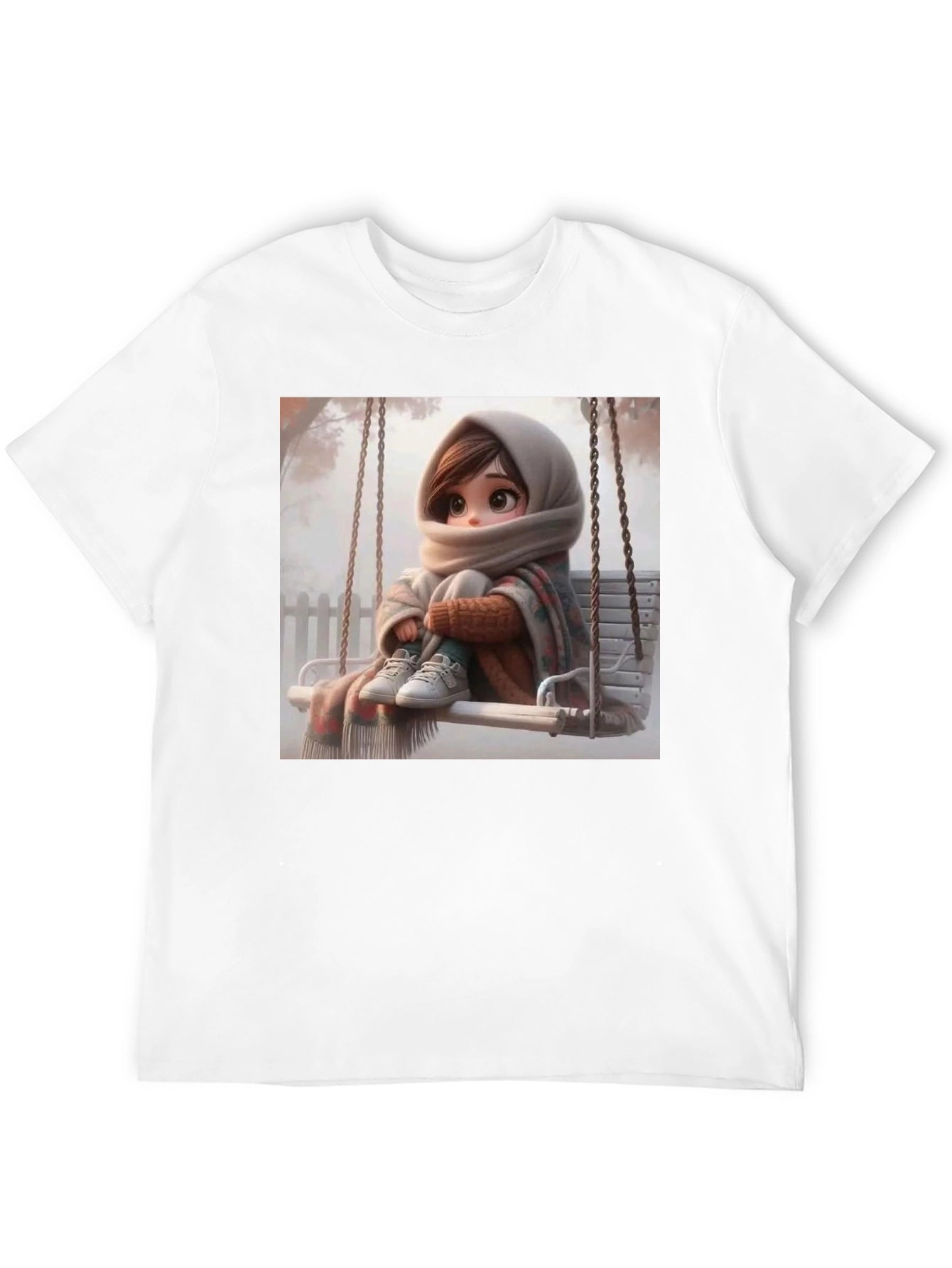 Girl on Swing Black Tee