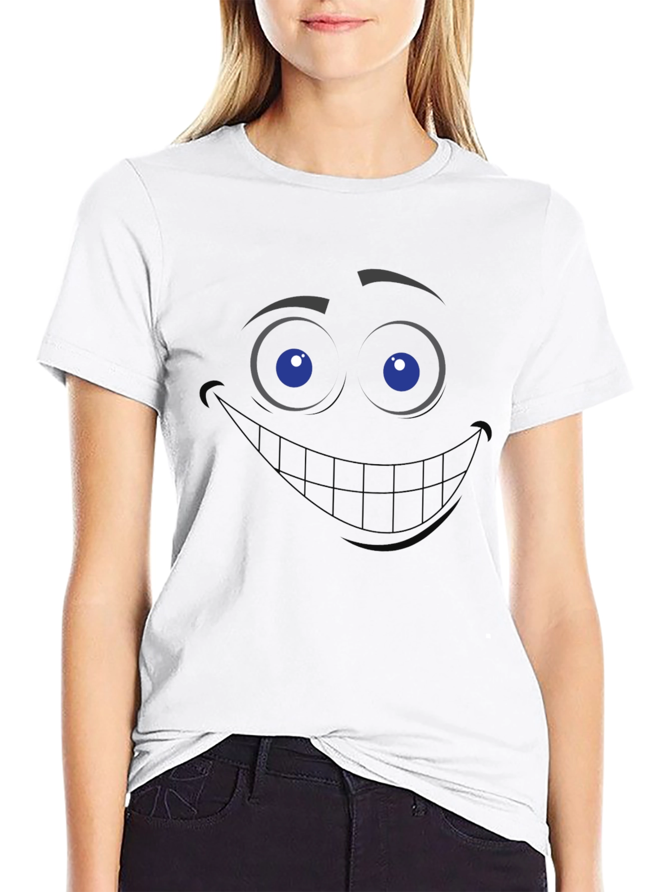 Grinning Face Black T-Shirt