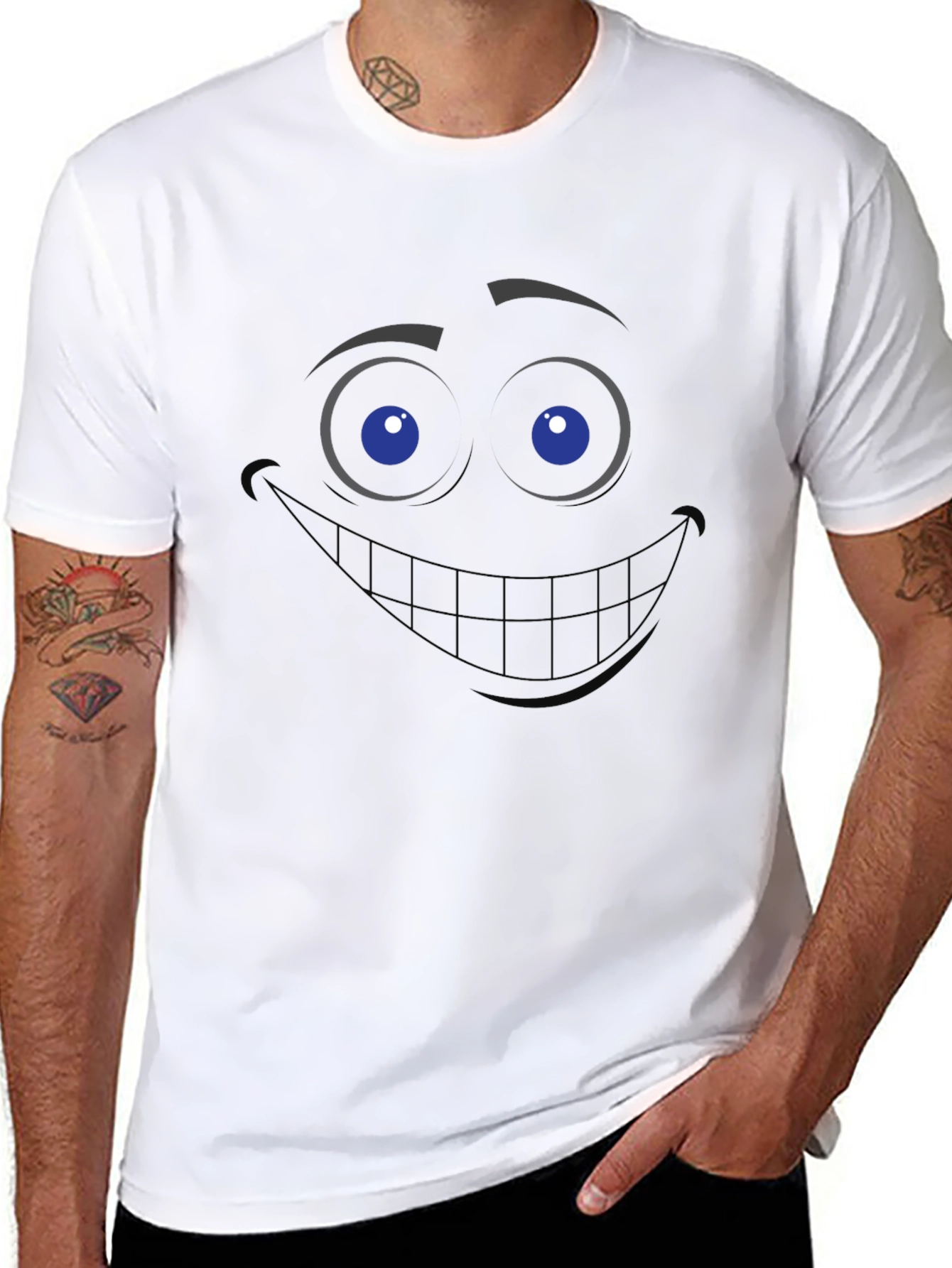 Grinning Face Black T-Shirt