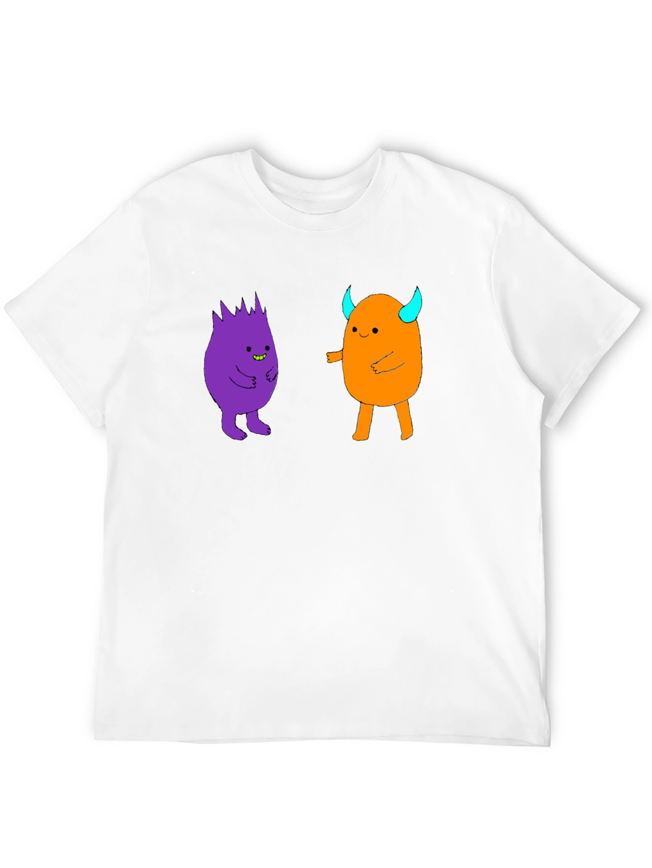 Fun Cartoon Monster Graphic Black T-Shirt