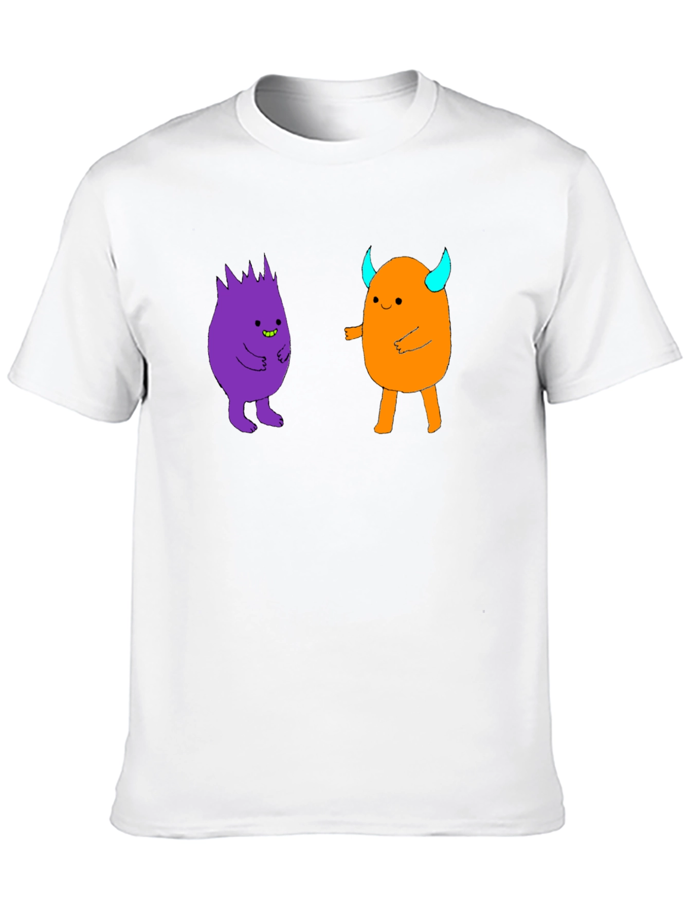 Fun Cartoon Monster Graphic Black T-Shirt