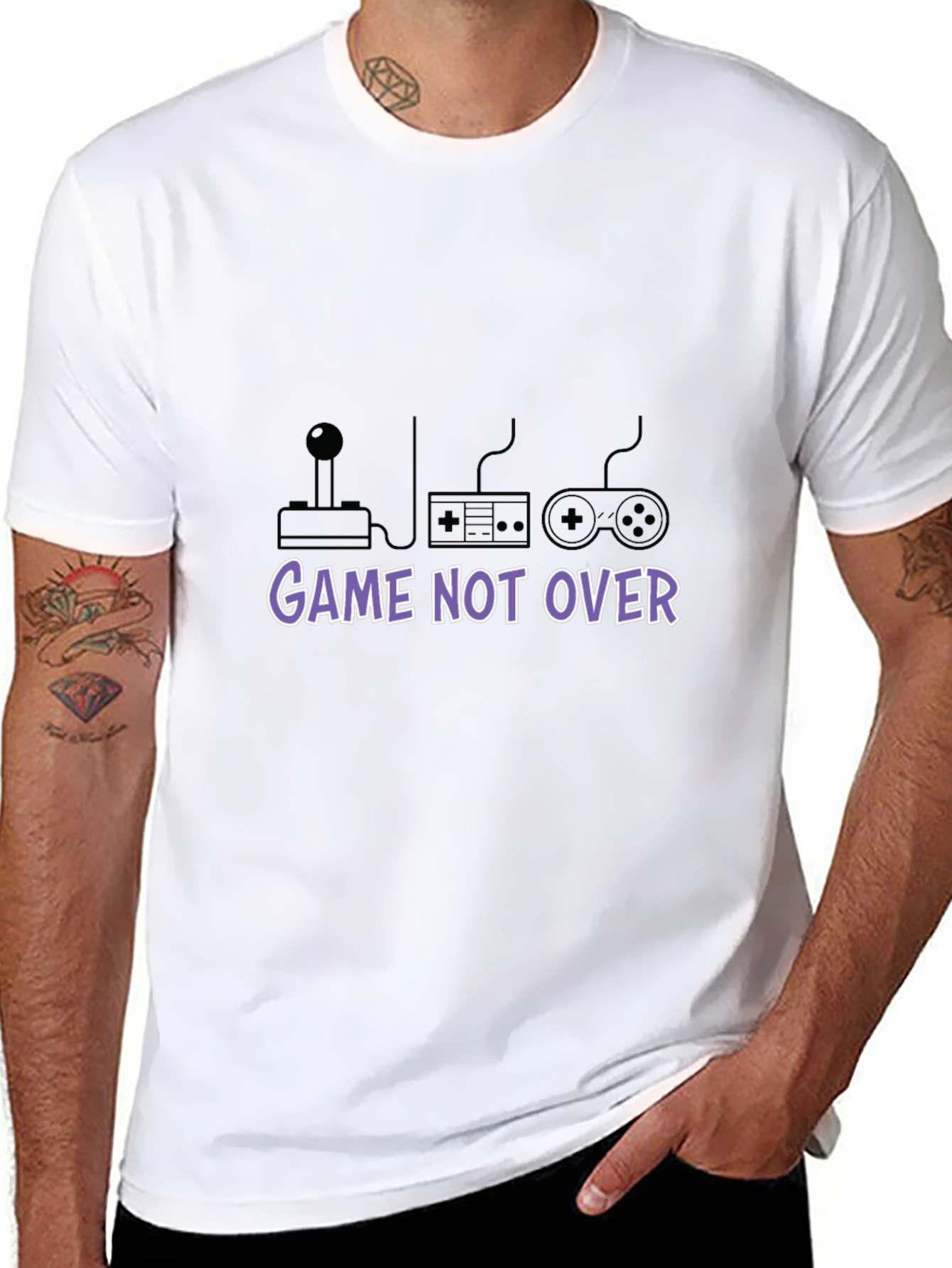 Game Not Over Black T-Shirt - Gamer Style