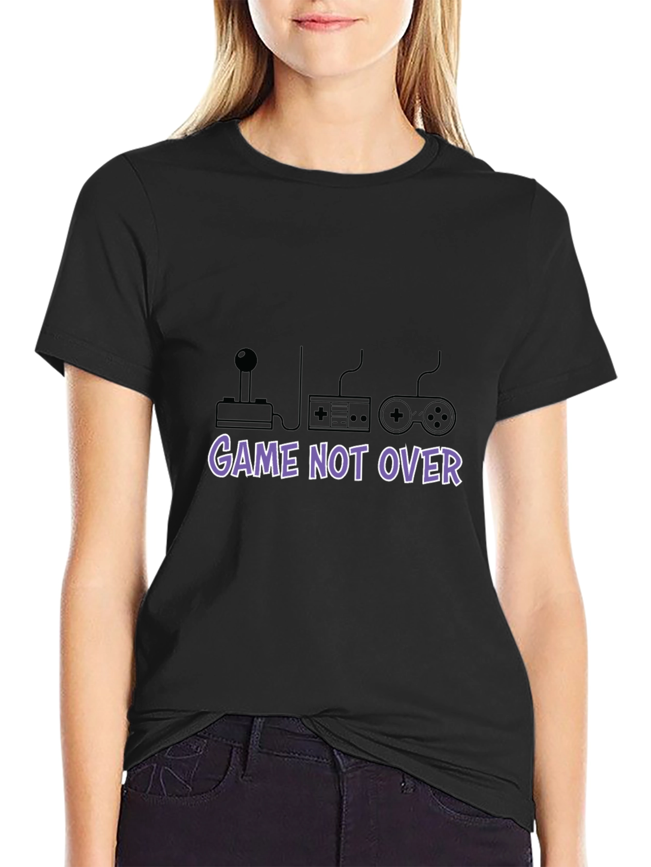 Game Not Over Black T-Shirt - Gamer Style