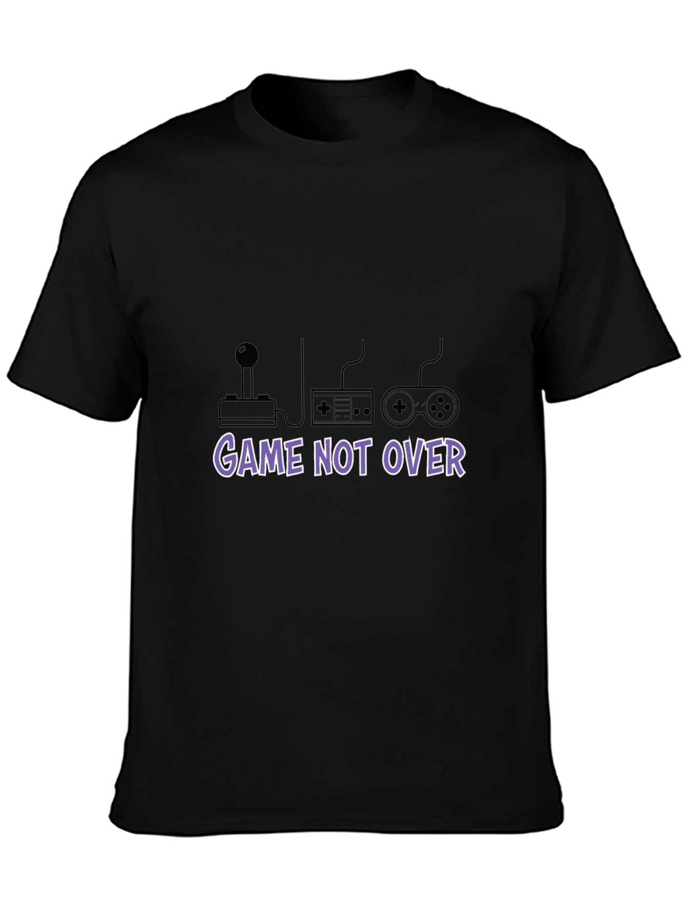 Game Not Over Black T-Shirt - Gamer Style