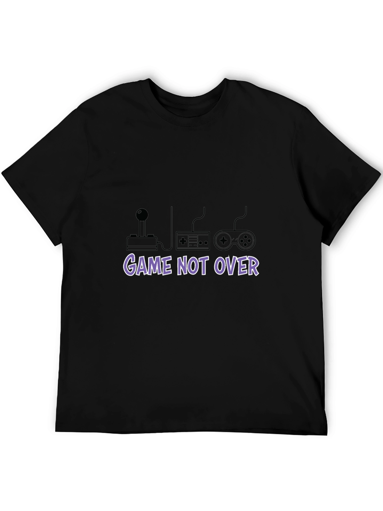 Game Not Over Black T-Shirt - Gamer Style