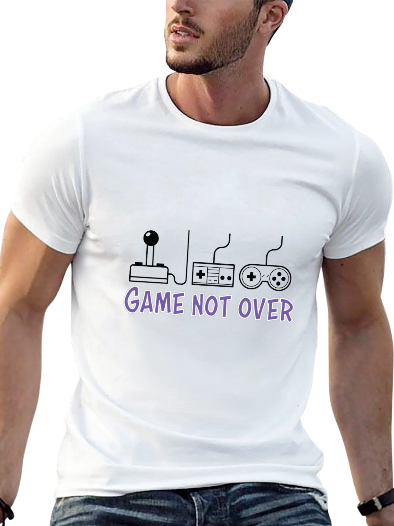 Game Not Over Black T-Shirt - Gamer Style