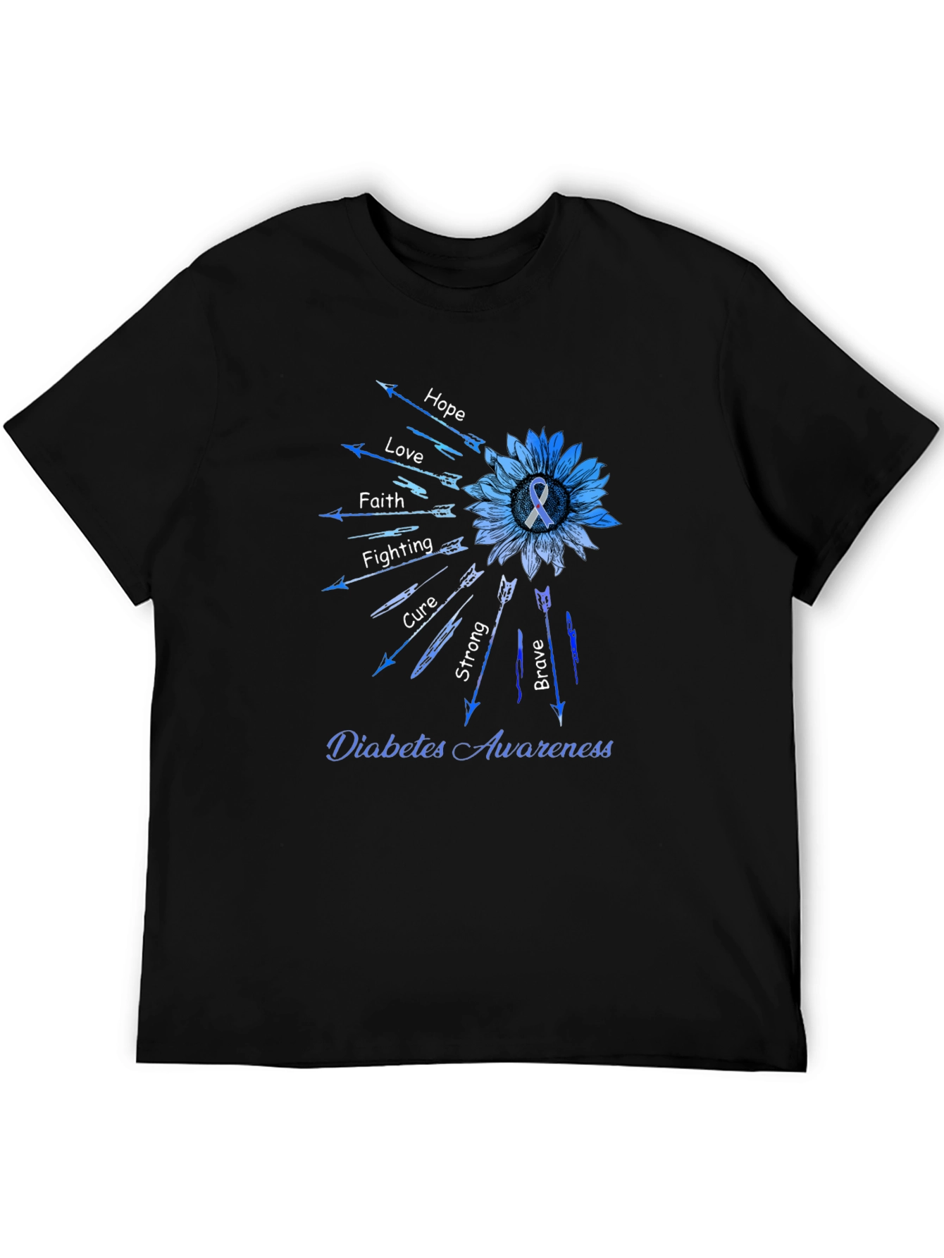 Diabetes Awareness Sunflower Arrow T-Shirt