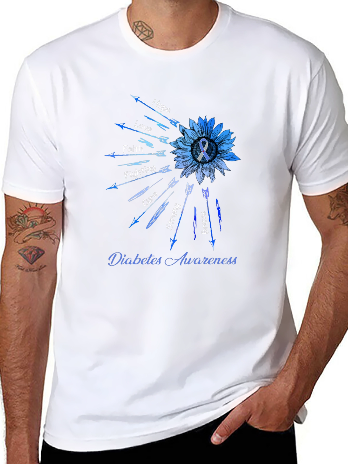 Diabetes Awareness Sunflower Arrow T-Shirt