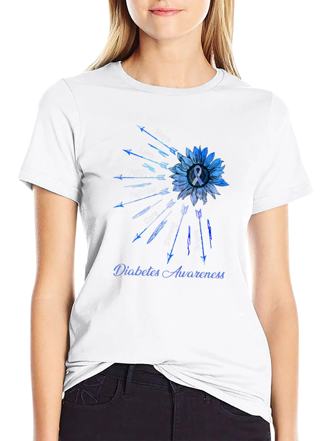 Diabetes Awareness Sunflower Arrow T-Shirt