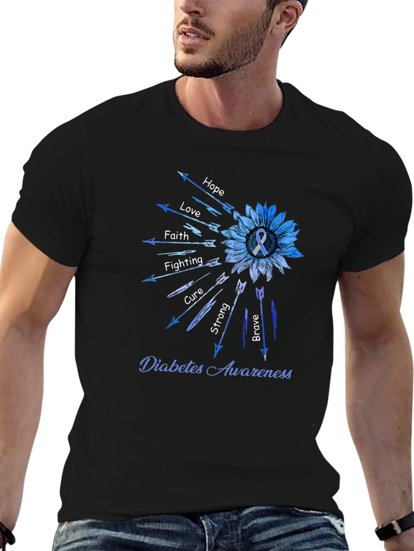 Diabetes Awareness Sunflower Arrow T-Shirt