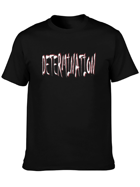 Determination Graphic Print Mens Black T-Shirt