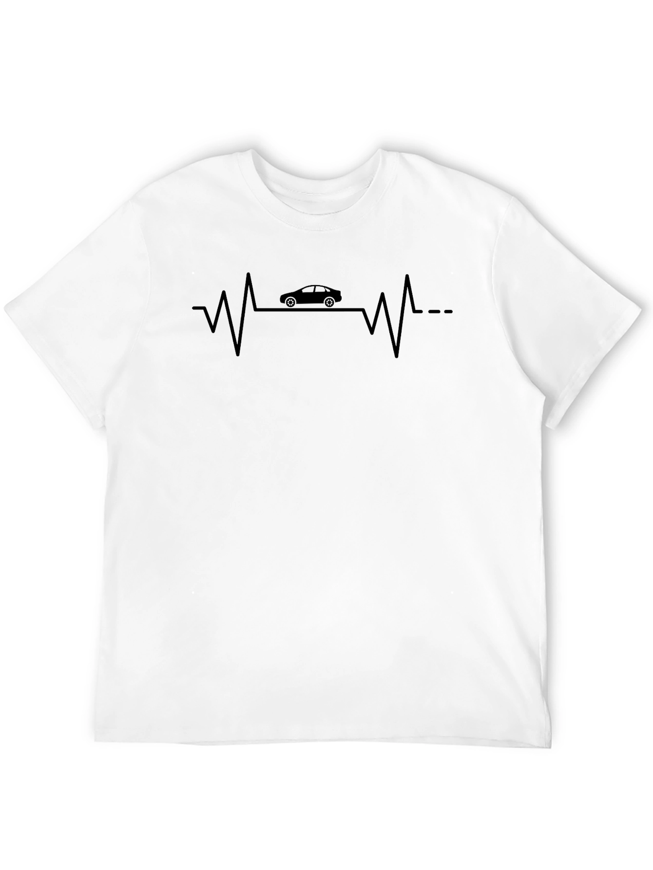 Car Heartbeat Graphic Tee - Automotive Enthusiast Shirt