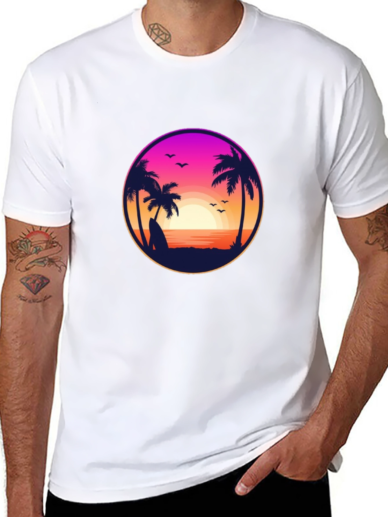 Sunset Beach T-Shirt - Tropical Vibe!