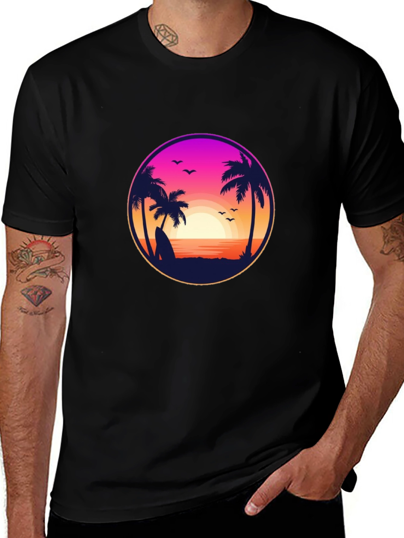 Sunset Beach T-Shirt - Tropical Vibe!