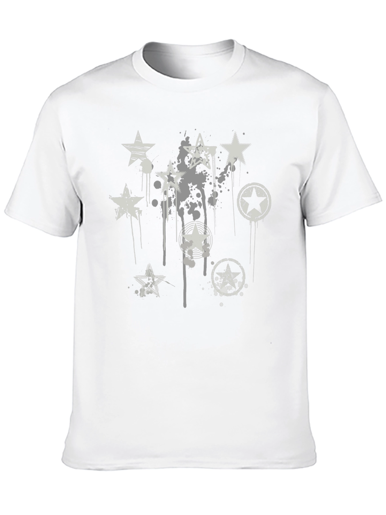 Grunge Star Graphic T-Shirt - Black
