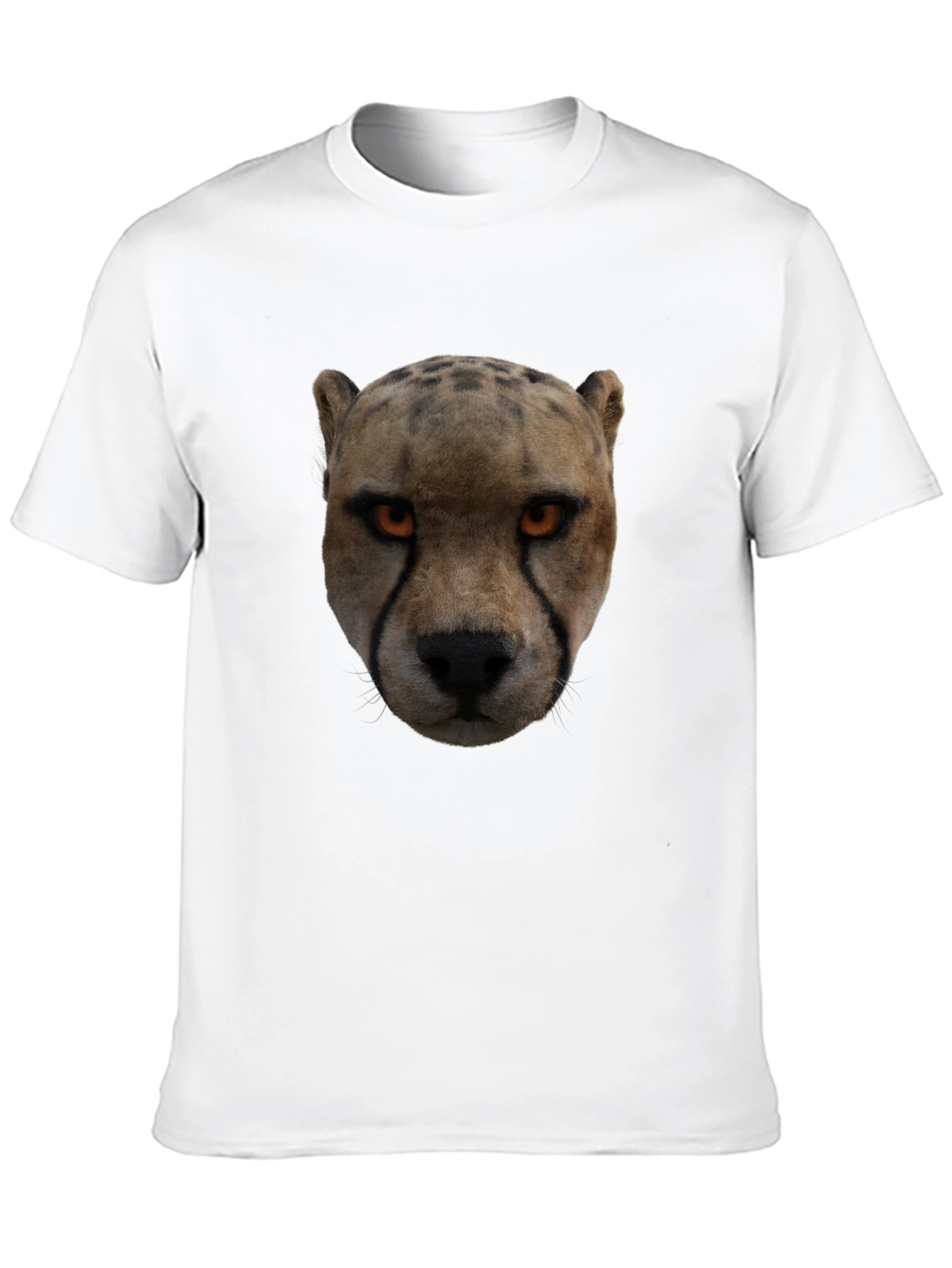 Cheetah Face Graphic Black T-Shirt