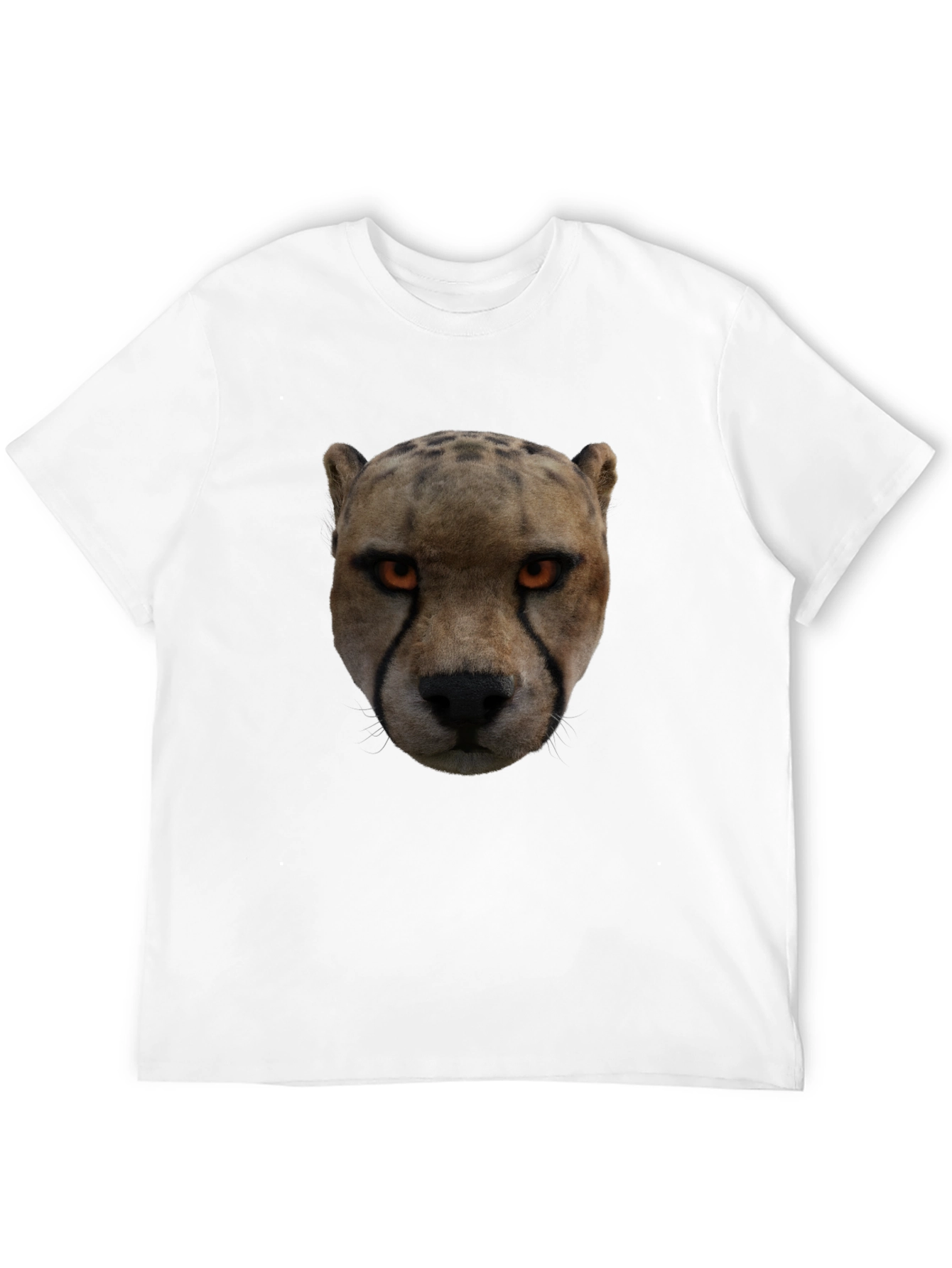 Cheetah Face Graphic Black T-Shirt